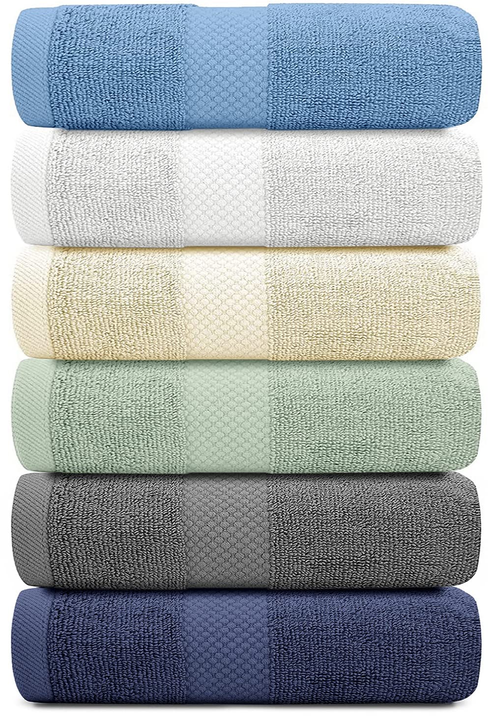 White Classic Luxury Hand Towels for Bathroom-Hotel-Spa-Kitchen-Set - Circlet Egyptian Cotton - 16x30 Inches - Set of 6 (Multi)  - Very Good