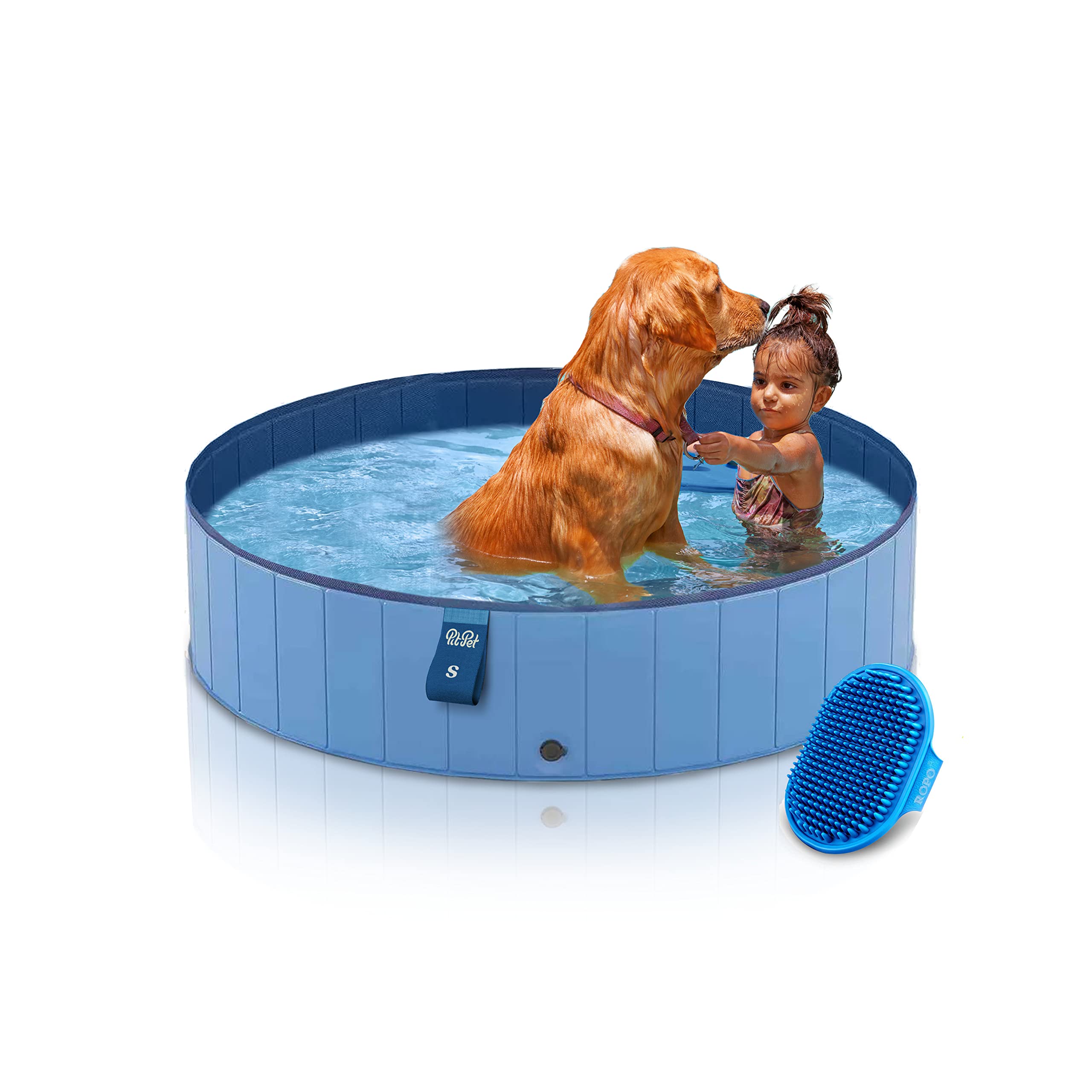 Heavy Duty Foldable Dog Pool for Large Dogs - Collapsible Pet Swimming Pool - Non-Slip Collapsible Dog Pet Pool Bathing Tub - (Small 32" Inches)  - Like New