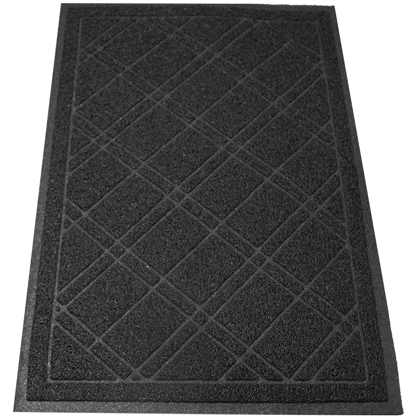 SlipToGrip Universal Door Mat – Plaid Design – Anti Slip, Durable & Washable – Duraloop Mesh Entrance Outdoor & Indoor Welcome Mat – Dirt and Dust Absorber  - Acceptable