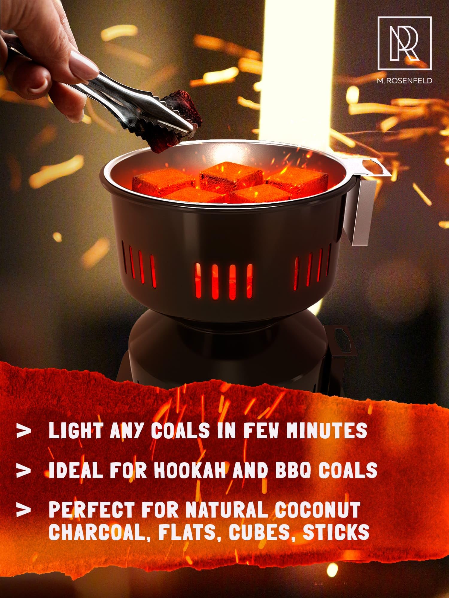Hookah Coal Burner for Hookah � Premium FIRE Tower Multipurpose Electric Stove for Hookah Coals Burner for Shisha, Free Hookah Tongs, overheat Protection, Hookah Charcoal Burner for Hookah Cubes  - Acceptable