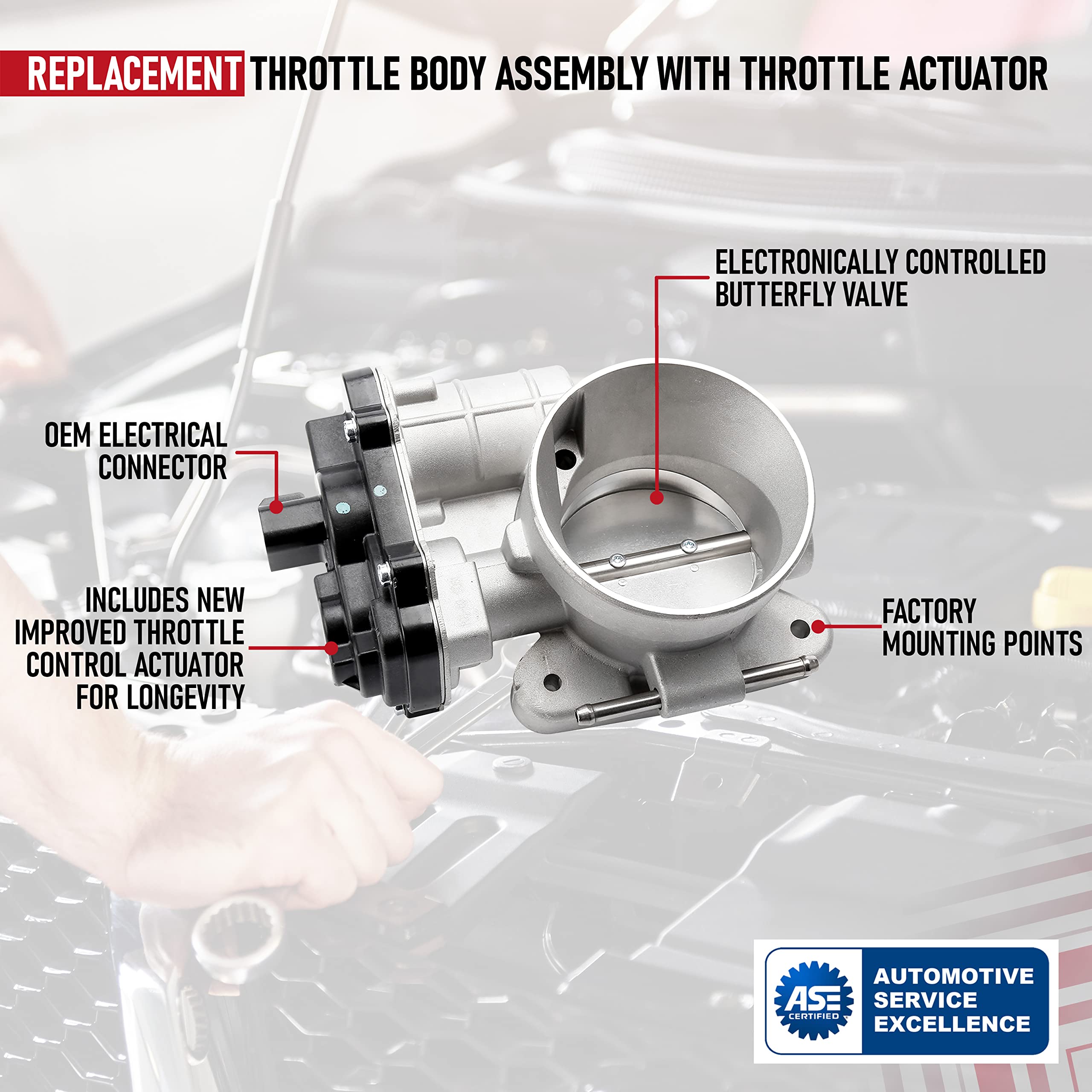 Throttle Body Assembly with Actuator, Compatible with GMC, Cadillac, Chevy, Buick & Hummer Vehicles, Silverado, Suburban, Tahoe, Envoy XL, Sierra, Yukon, Escalade - Replaces 12570800,12679525  - Very Good