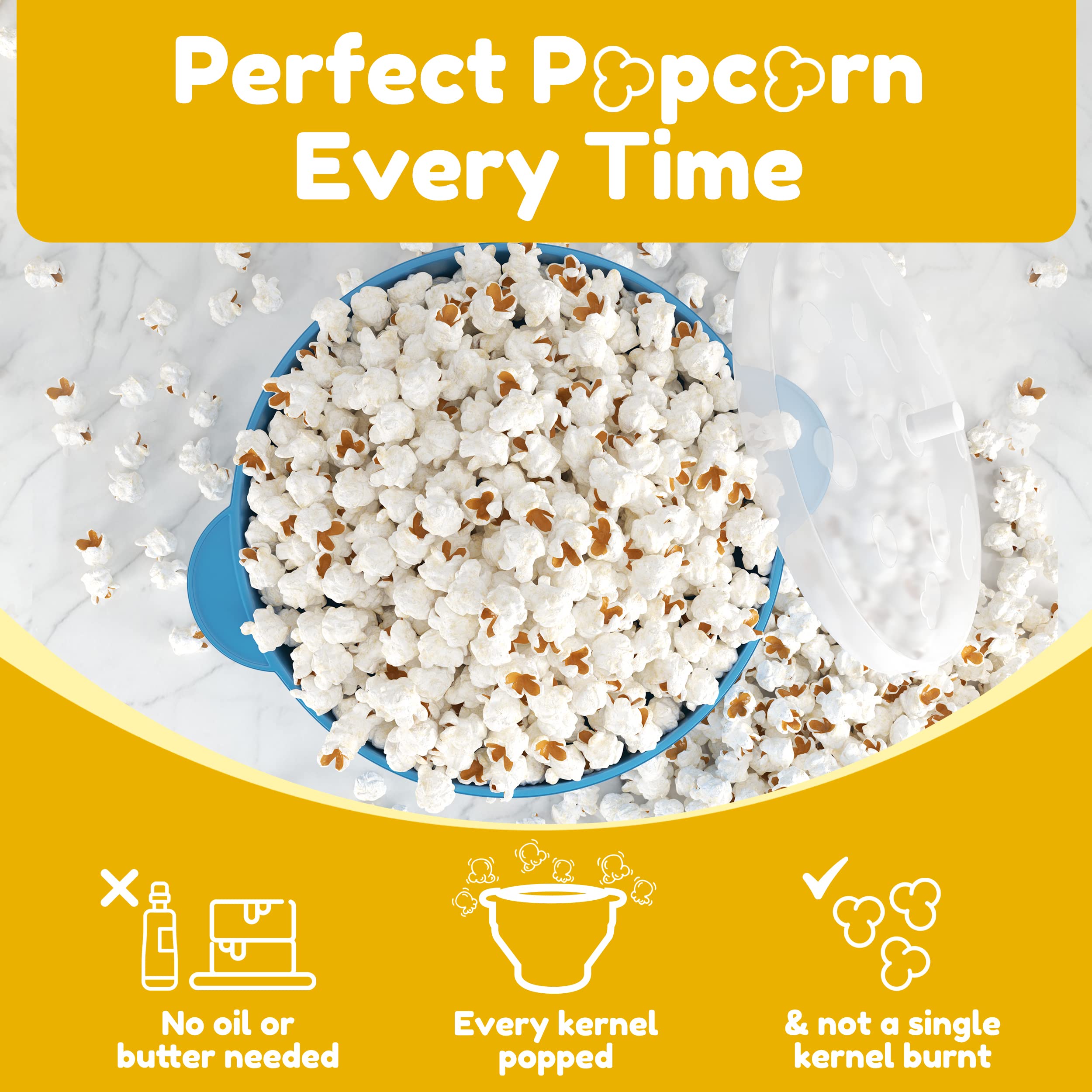 The Original Popco Silicone Microwave Popcorn Popper with Handles, Silicone Popcorn Maker, Collapsible Bowl Bpa Free and Dishwasher Safe  - Very Good