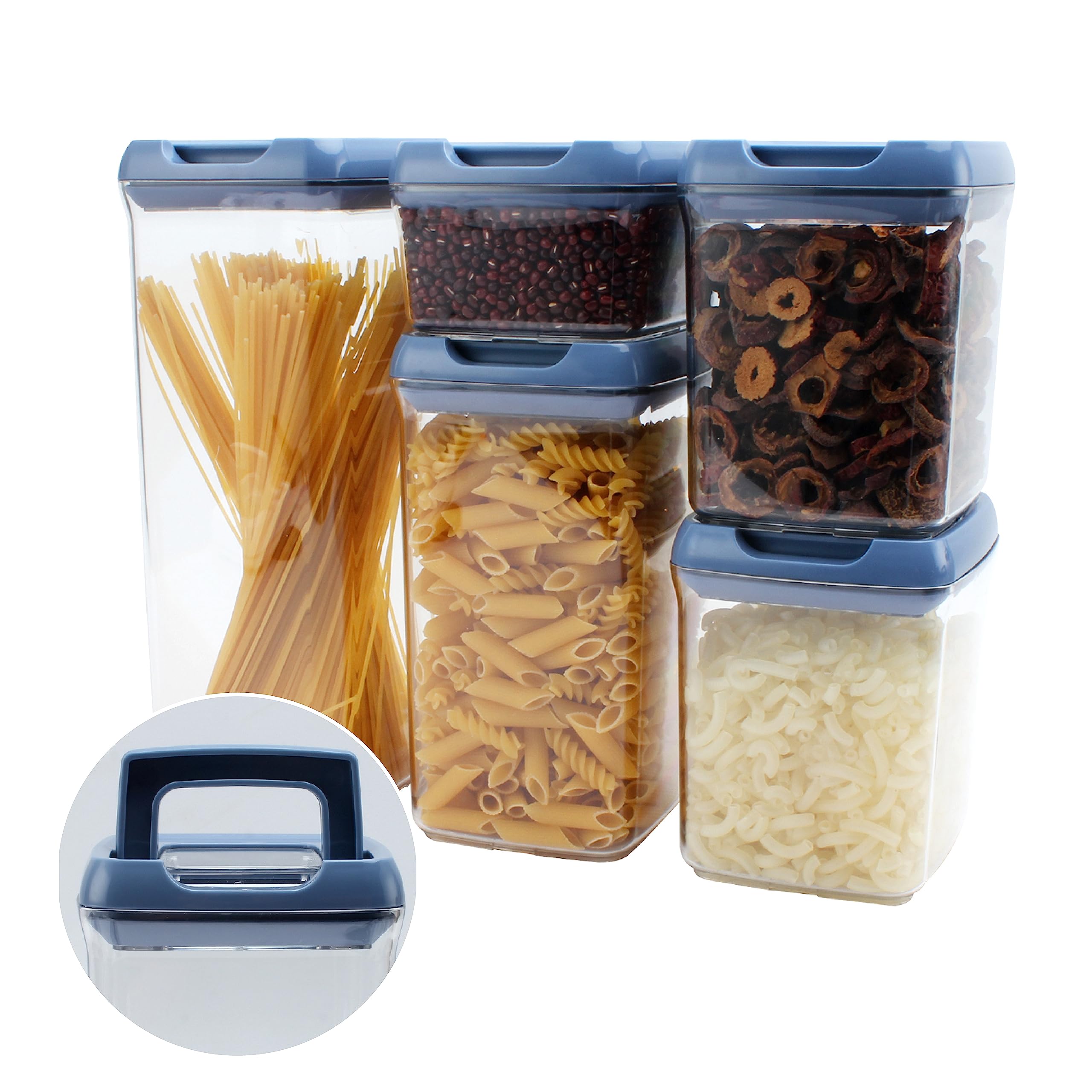 SIMPLEMADE Fliplock Container Set - 5-Piece Airtight, Food Storage Containers for Kitchen Pantry and Fridge Organization - Keep Your Food Fresh and Secure with Easy Flip Lock Lids  - Like New