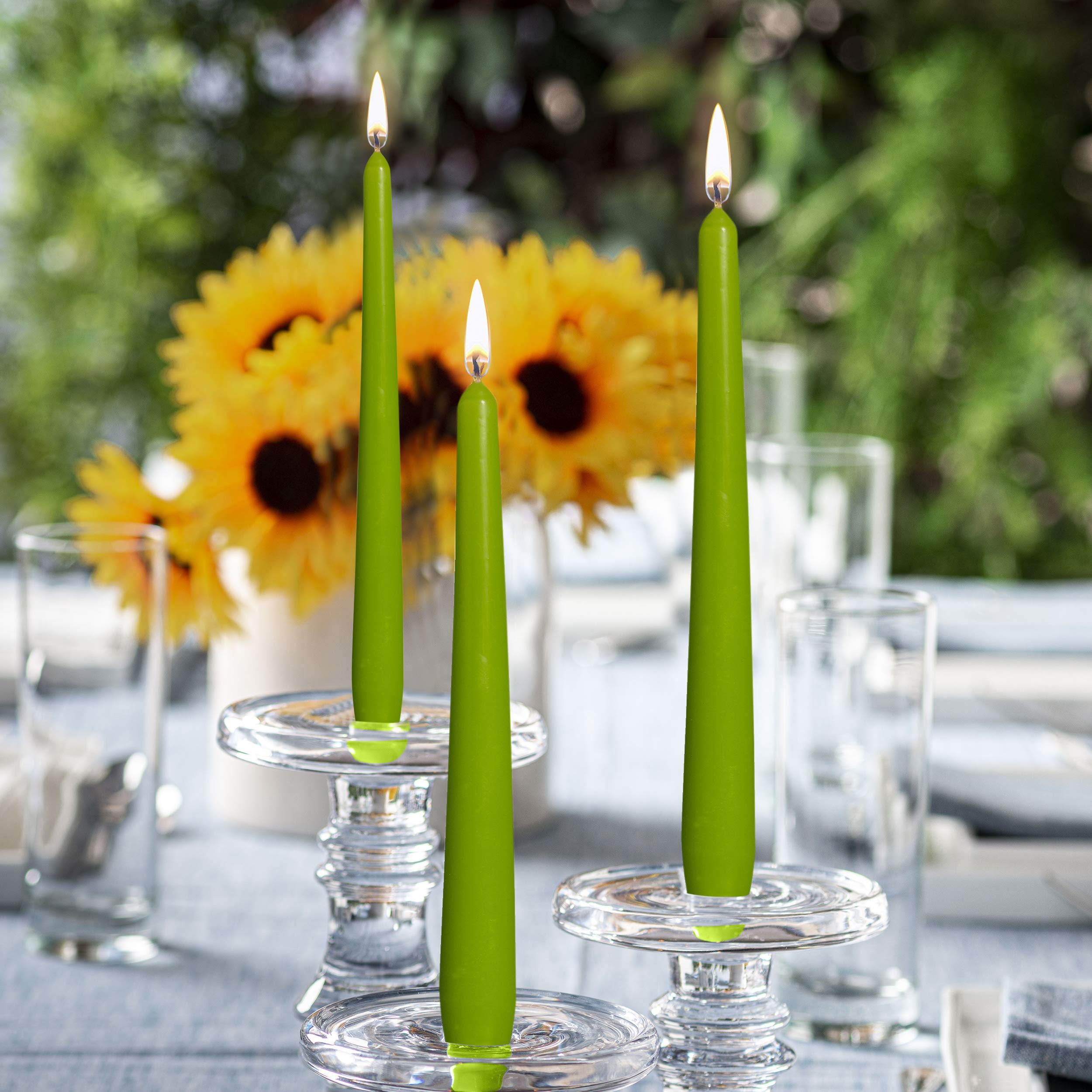 BOLSIUS Lime Green Taper Candles - 12 Pack Individually Wrapped Unscented 10 Inch Dinner Candle Set - 8 Burn Hours - Premium European Quality - Smokeless & Dripless Wedding, Decor & Party Candlesticks  - Like New