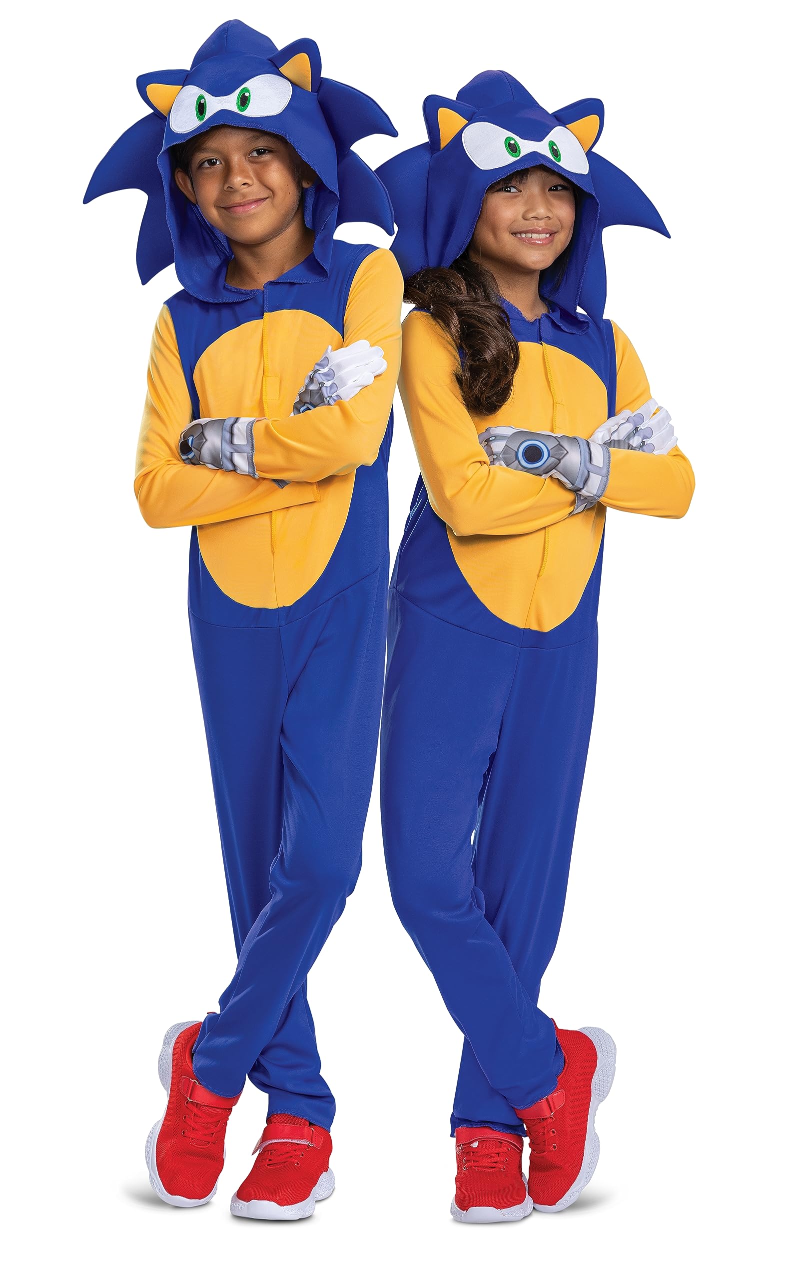 Disguise Sonic Costumes for Kids, Official Sonic Prime Character Hooded Jumpsuits