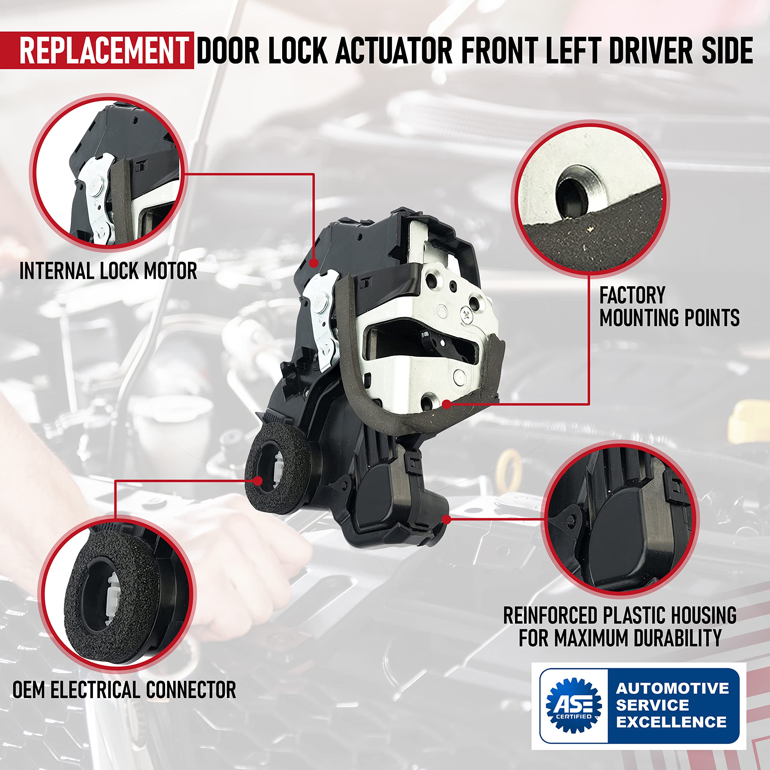 Door Lock Actuator Driver Side Motor - Front Left Driver Side - Compatible with Toyota 4Runner, Camry, Tundra - Lexus ES350, GS350, LS460, RX450h - Scion tC, xB, xD - Replaces 69040-06180, 69040-0C050  - Very Good