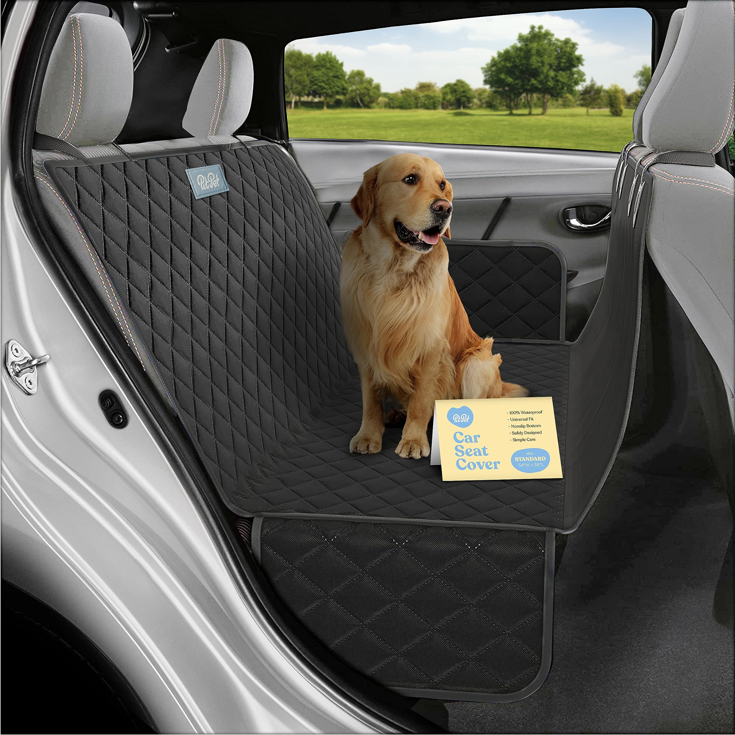 100% Waterproof Car Seat Cover For Dogs - Durable Scratch Resistant Dog Seat Cover - 600D Heavy Duty Hammock Back Seat Cover for Dogs – Universal Fit Nonslip Dog Car Seat Covers for Cars Trucks & SUV  - Like New