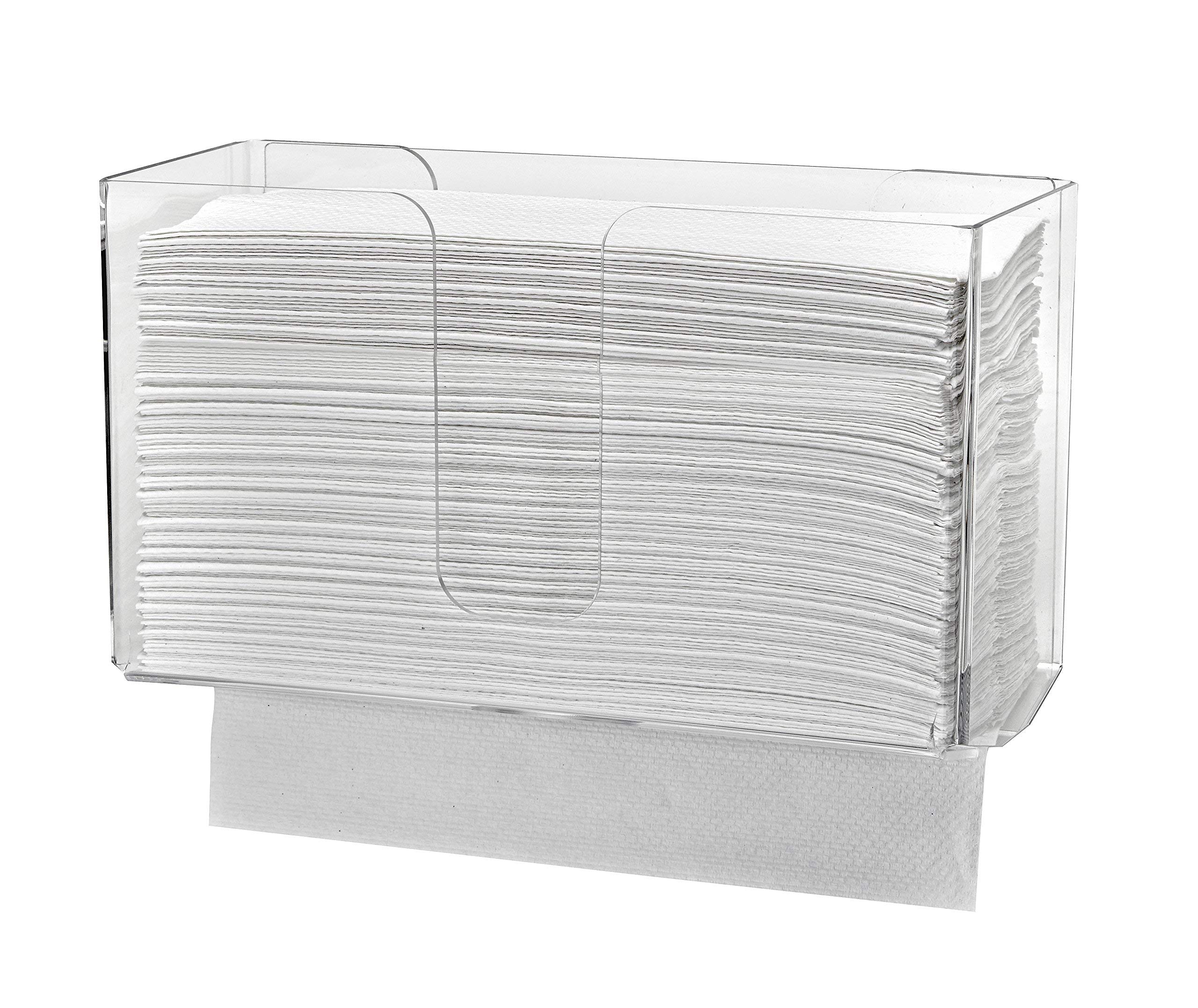 Alpine Industries Acrylic Wall-Mounted Paper Towel Dispenser - Single or Multiple Towel Retrieval - Bi Fold and C Fold  - Good