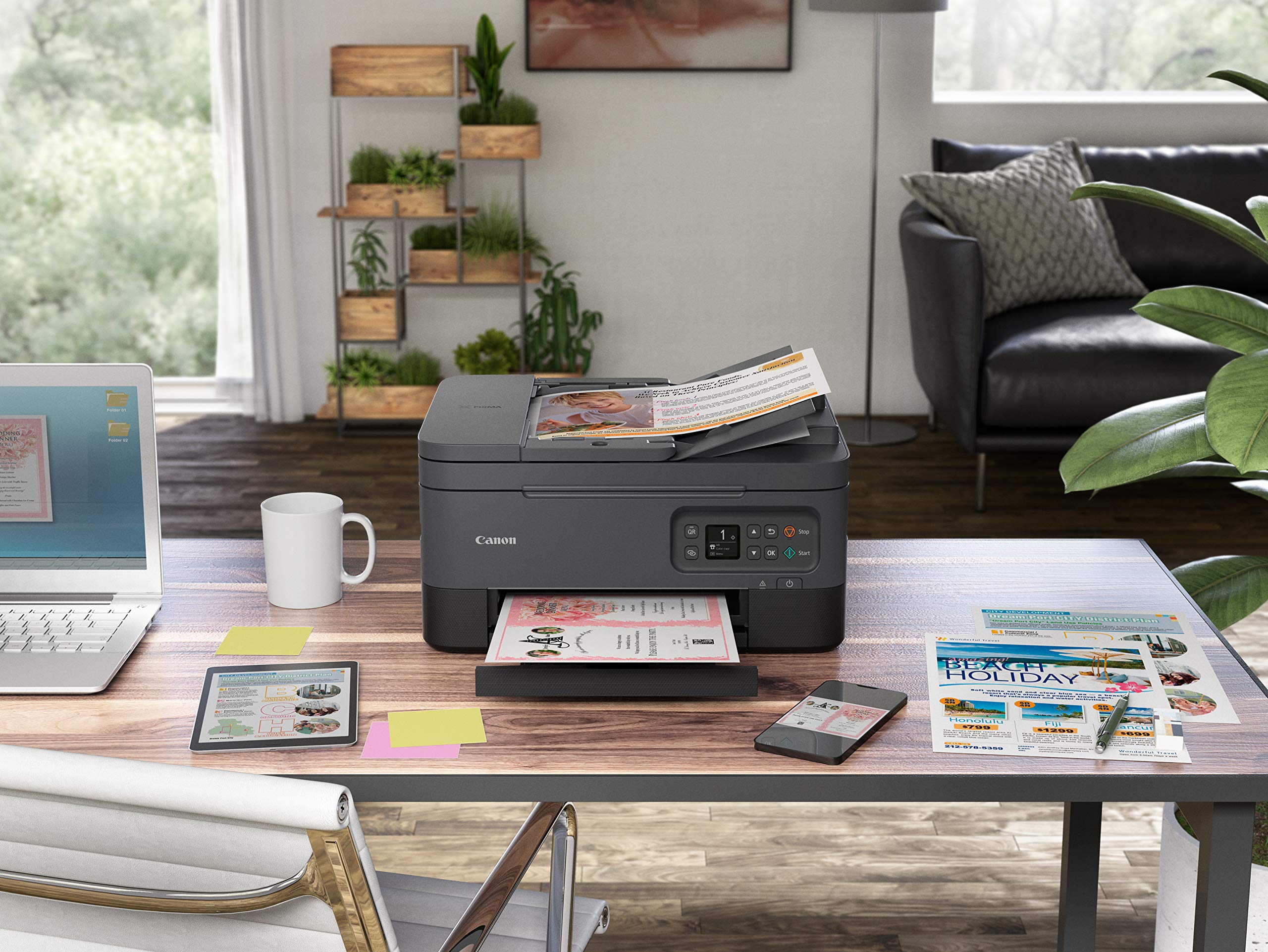 Canon TR7020 All-in-One Wireless Printer for Home Use,Black, Compact (4460C002)  - Very Good