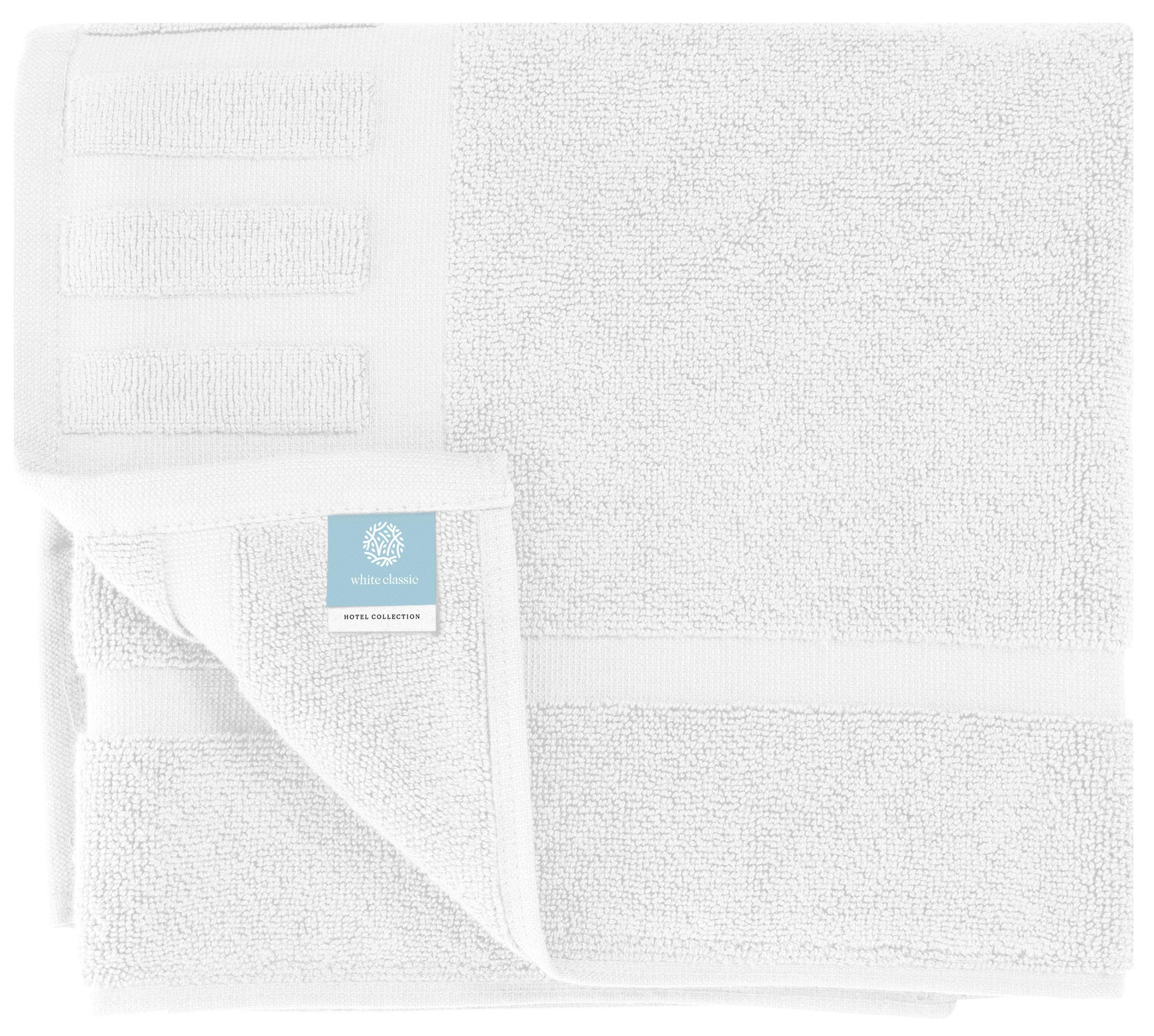 White Classic Luxury Bath Mat Floor Towel Set - Absorbent Cotton Hotel Spa Shower/Bathtub Mats [Not a Bathroom Rug] 22"x34" | 2 Pack  - Acceptable