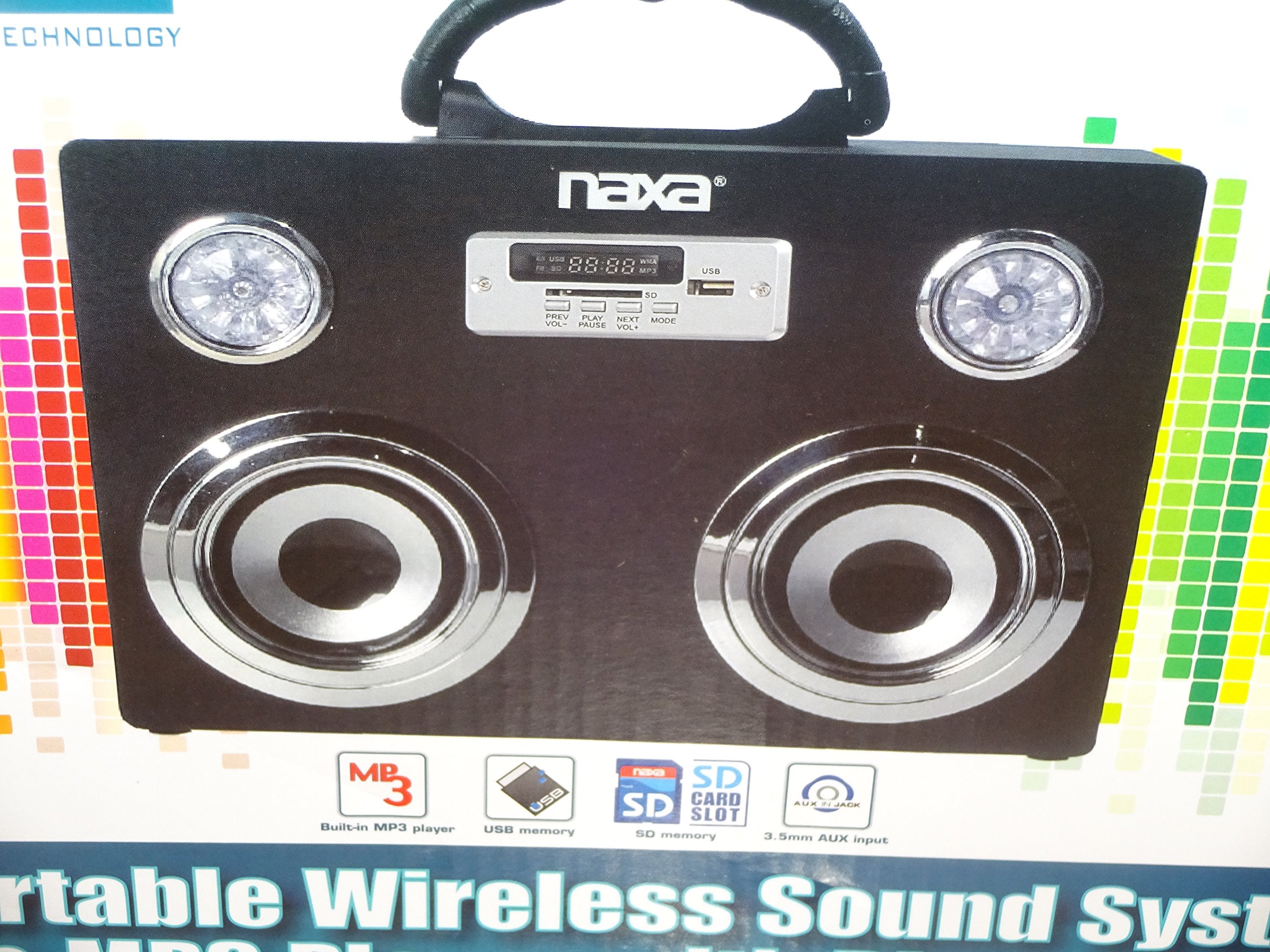 NAXA Electronics Portable Wireless Sound System and MP3 Player with Bluetooth  - Like New
