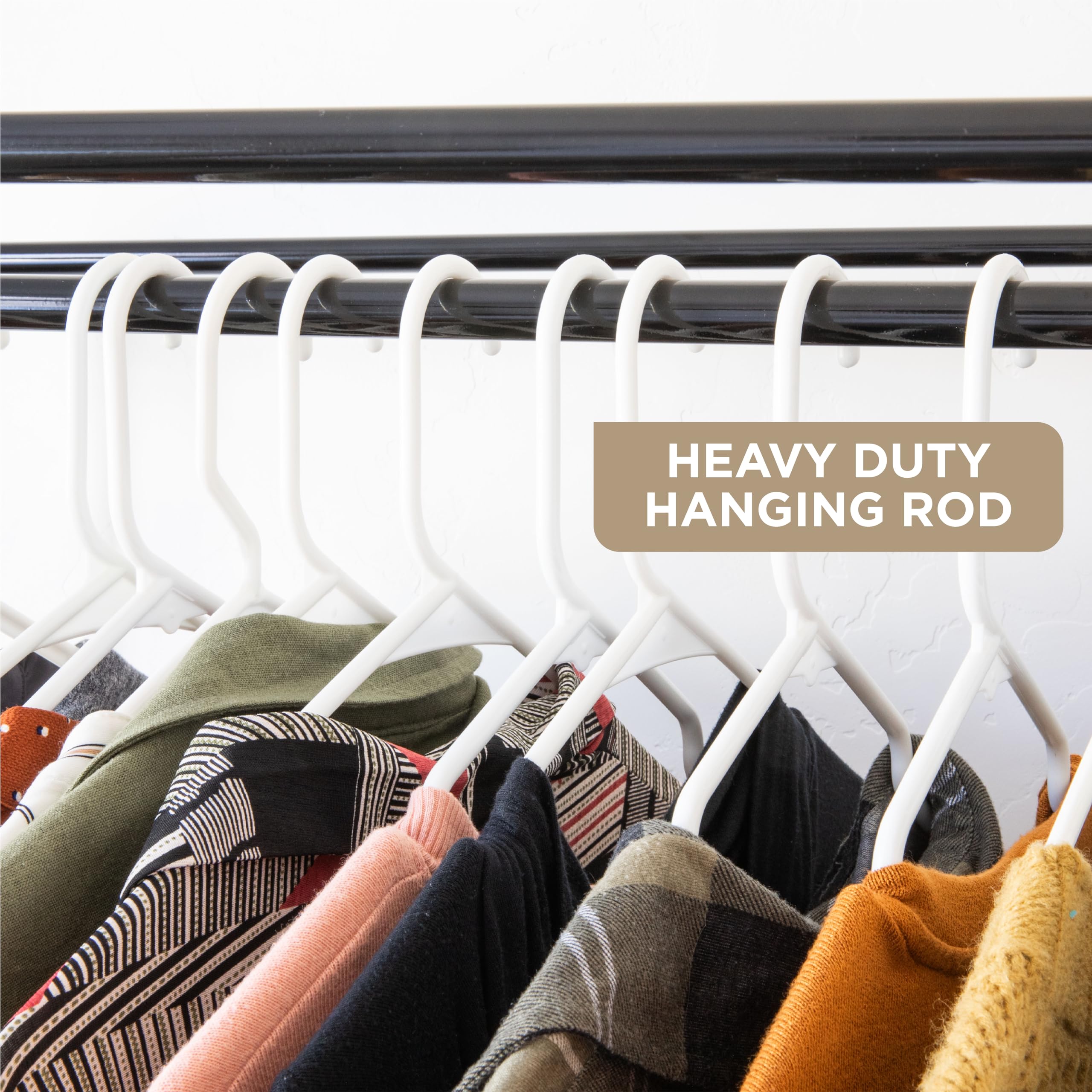 Hold N’ Storage Portable Wardrobe Closet for Hanging Clothes with Gray Cover, Heavy Duty Hanging Rod with 50 Lb. Weight Capacity- Super Easy Assembly, No Tools Required