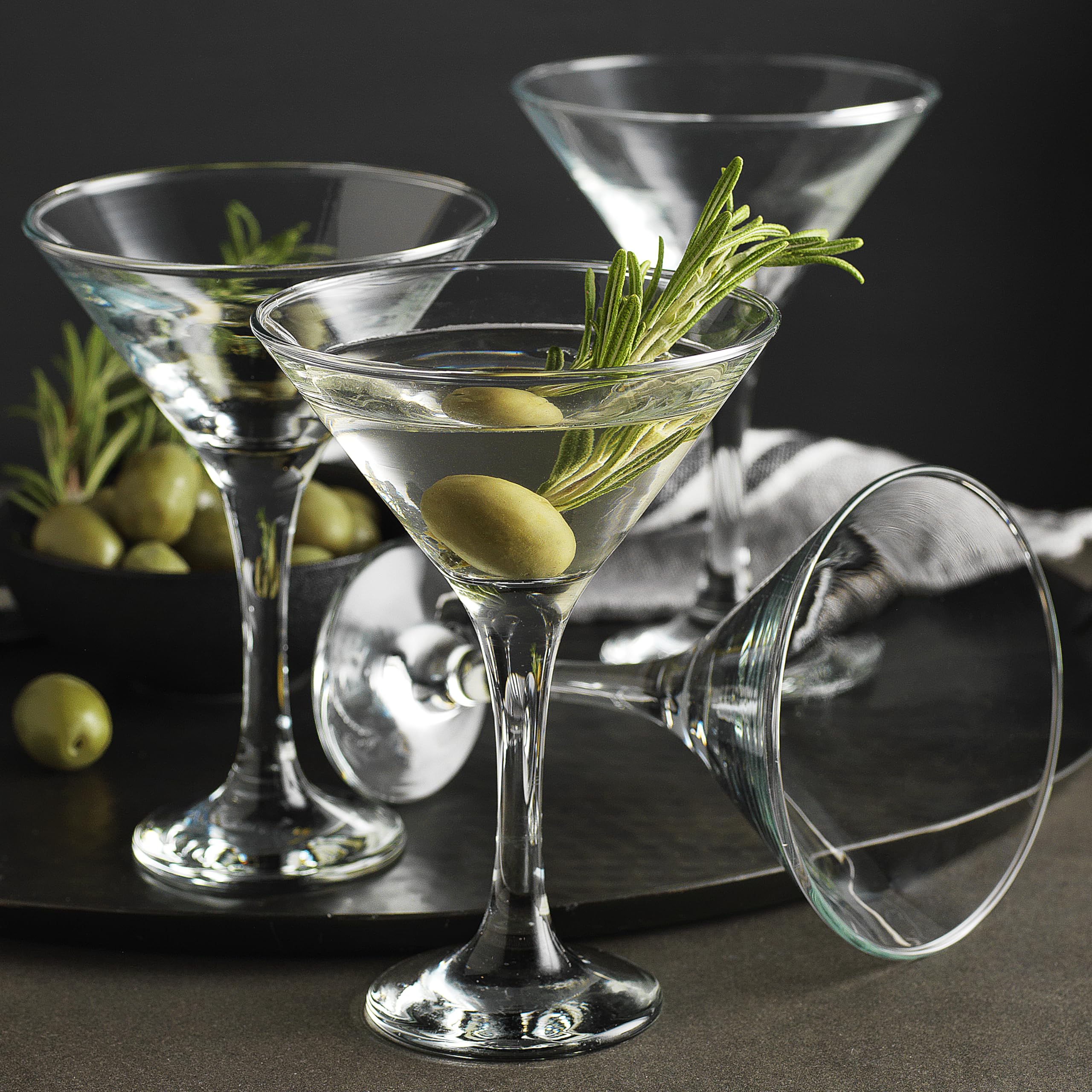 Glaver's Martini Glasses Set of 4 Cocktail Glasses, 6 Ounce Premium Strong Lead-Free Glass, Stemmed Margarita Glasses, For Bar, Martini, And More Dishwasher Safe  - Like New
