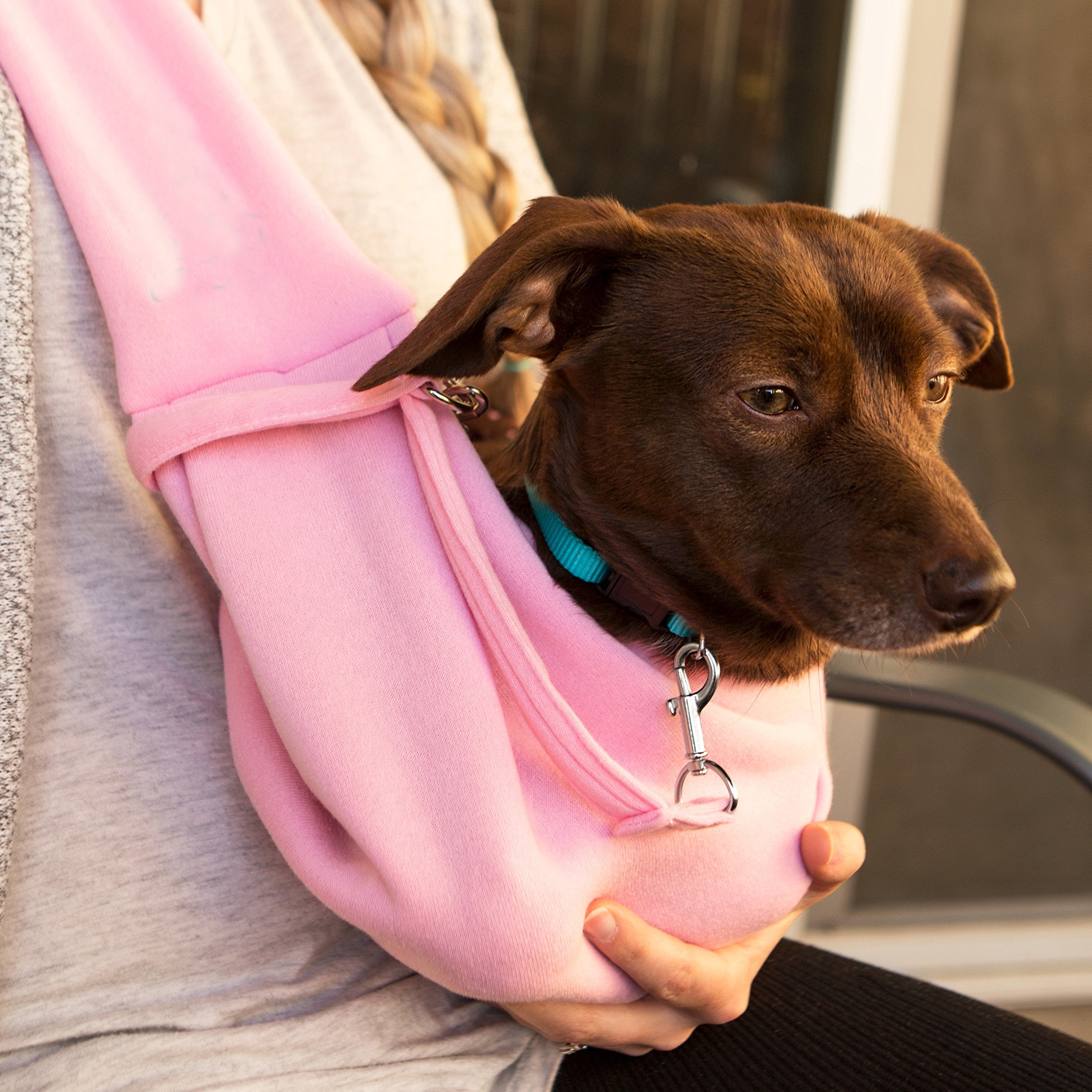 iPrimio Dog and Cat Sling Carrier – Hands Free Reversible Pet Papoose Bag - Soft Pouch and Tote Design – Suitable for Puppy, Small Dogs, and Cats for Outdoor Travel  - Acceptable
