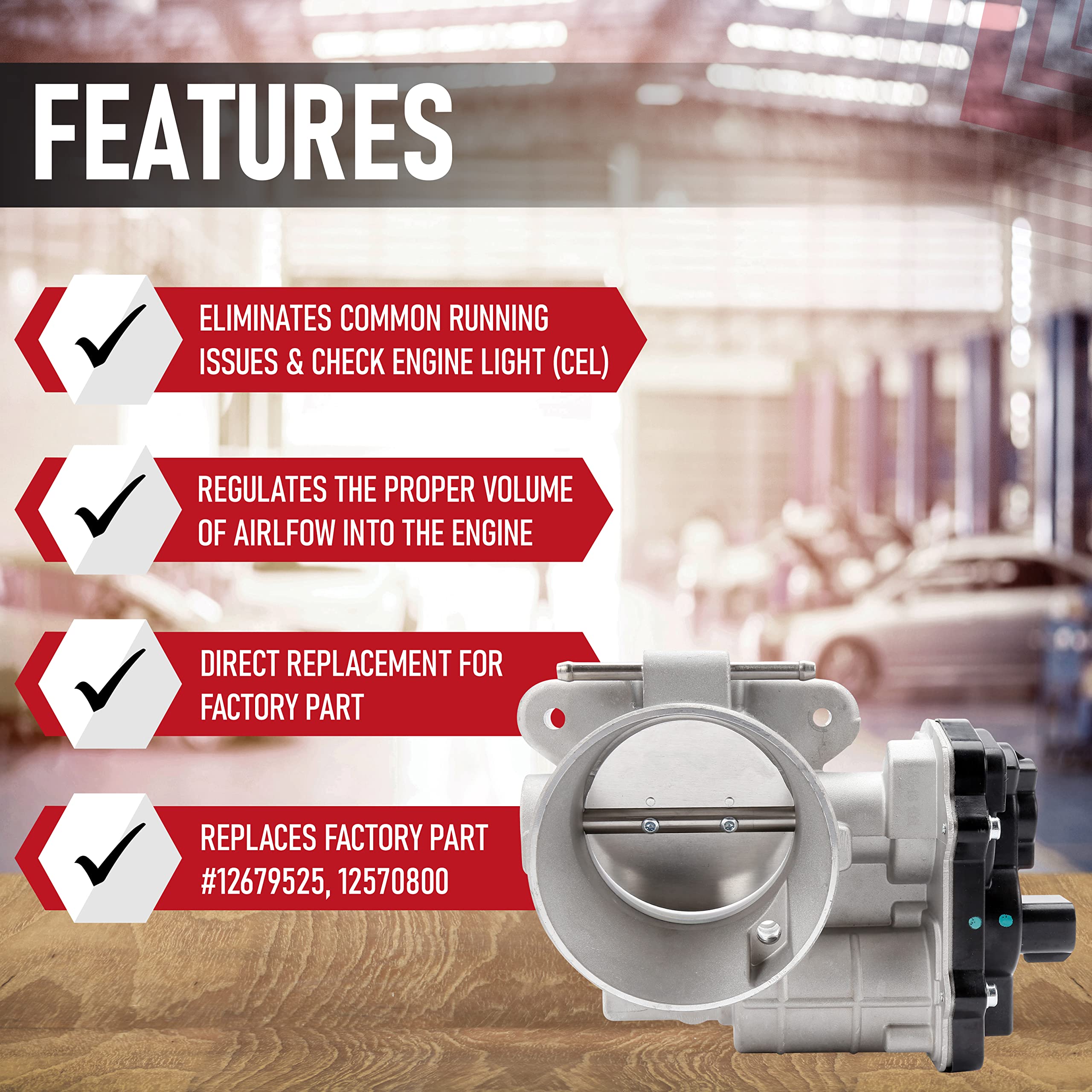 Throttle Body Assembly with Actuator, Compatible with GMC, Cadillac, Chevy, Buick & Hummer Vehicles, Silverado, Suburban, Tahoe, Envoy XL, Sierra, Yukon, Escalade - Replaces 12570800,12679525  - Very Good