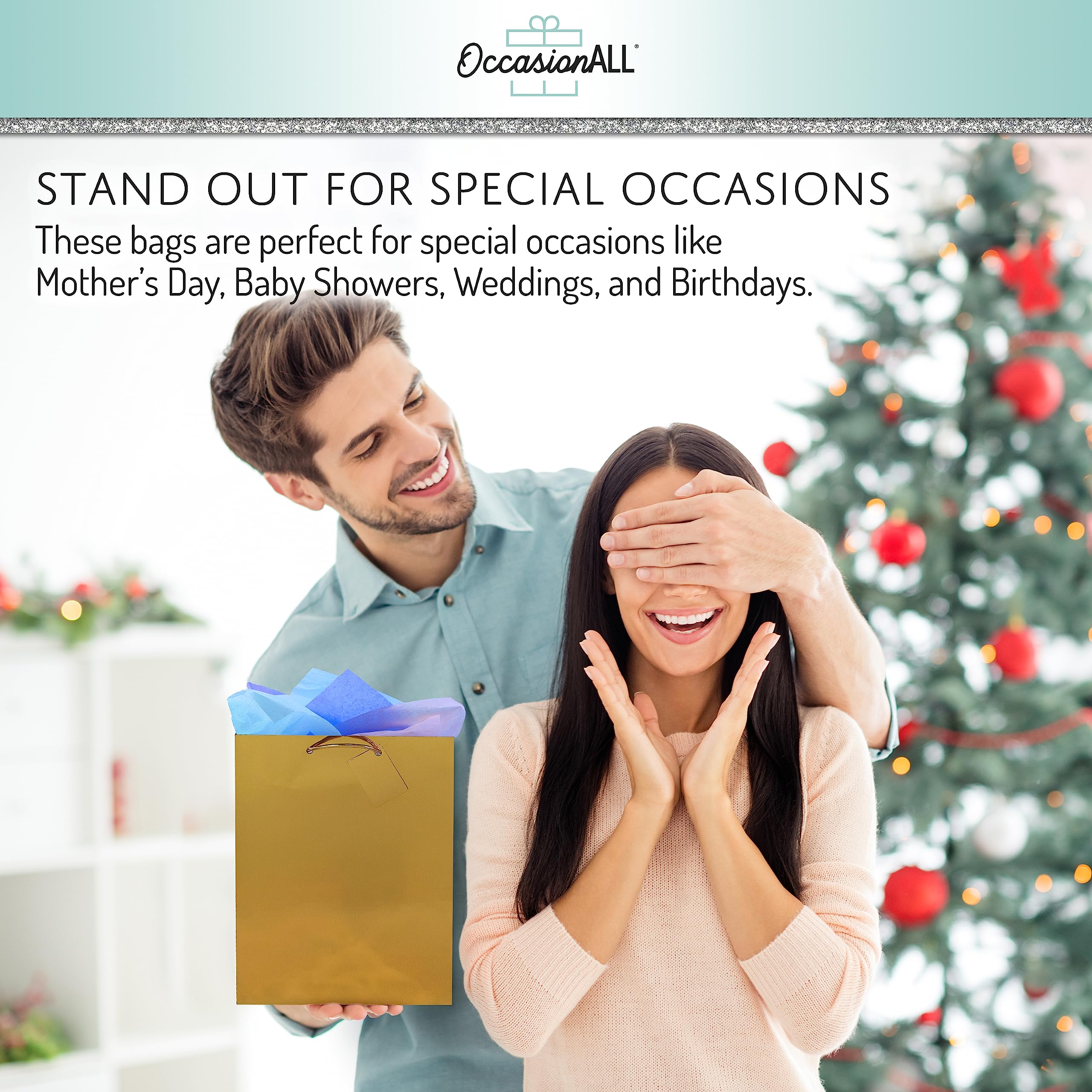 OccasionALL Assorted Color Foil Gift Bags  - Acceptable