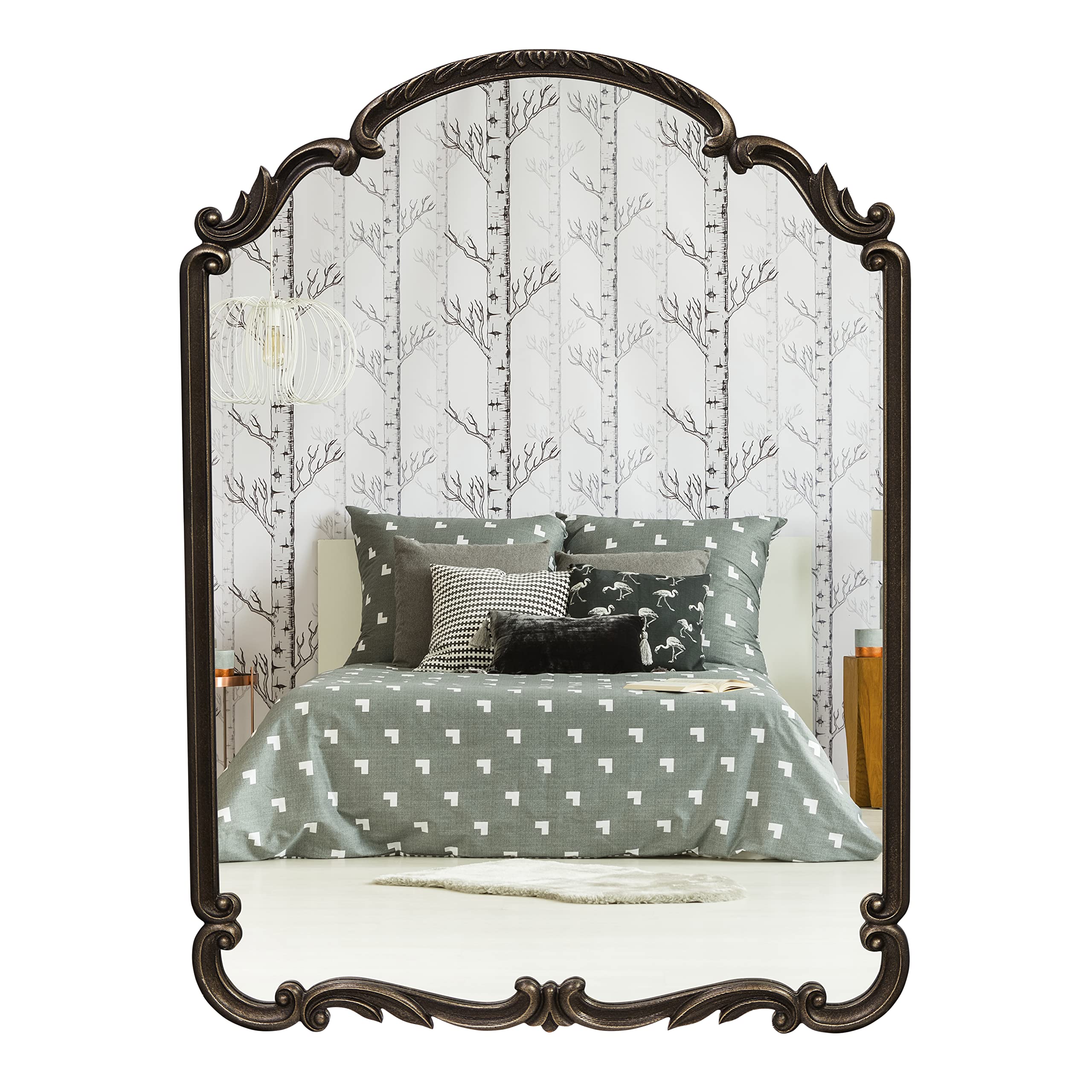 Wylde Iris 28.4x35 Inch English Estate Wood Wall Mirror  - Like New