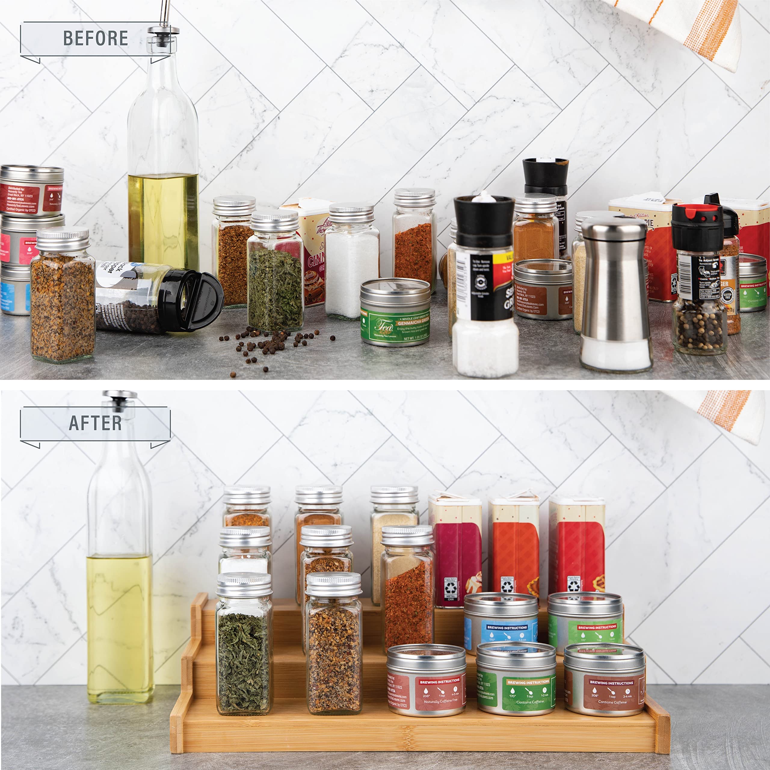 Homeries Spice rack variation (Bamboo 1 Pack)  - Acceptable