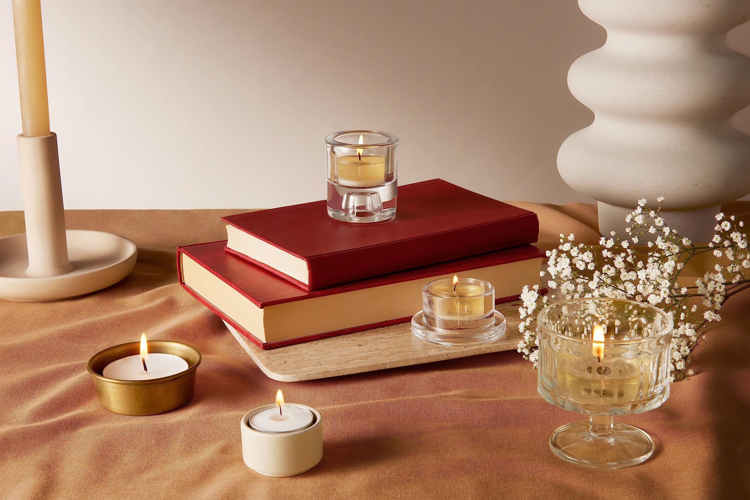 BOLSIUS Tea Light Candles in Clear Cups - Premium European Quality - Consistent Smokeless Flame - Unscented Tealights  - Like New