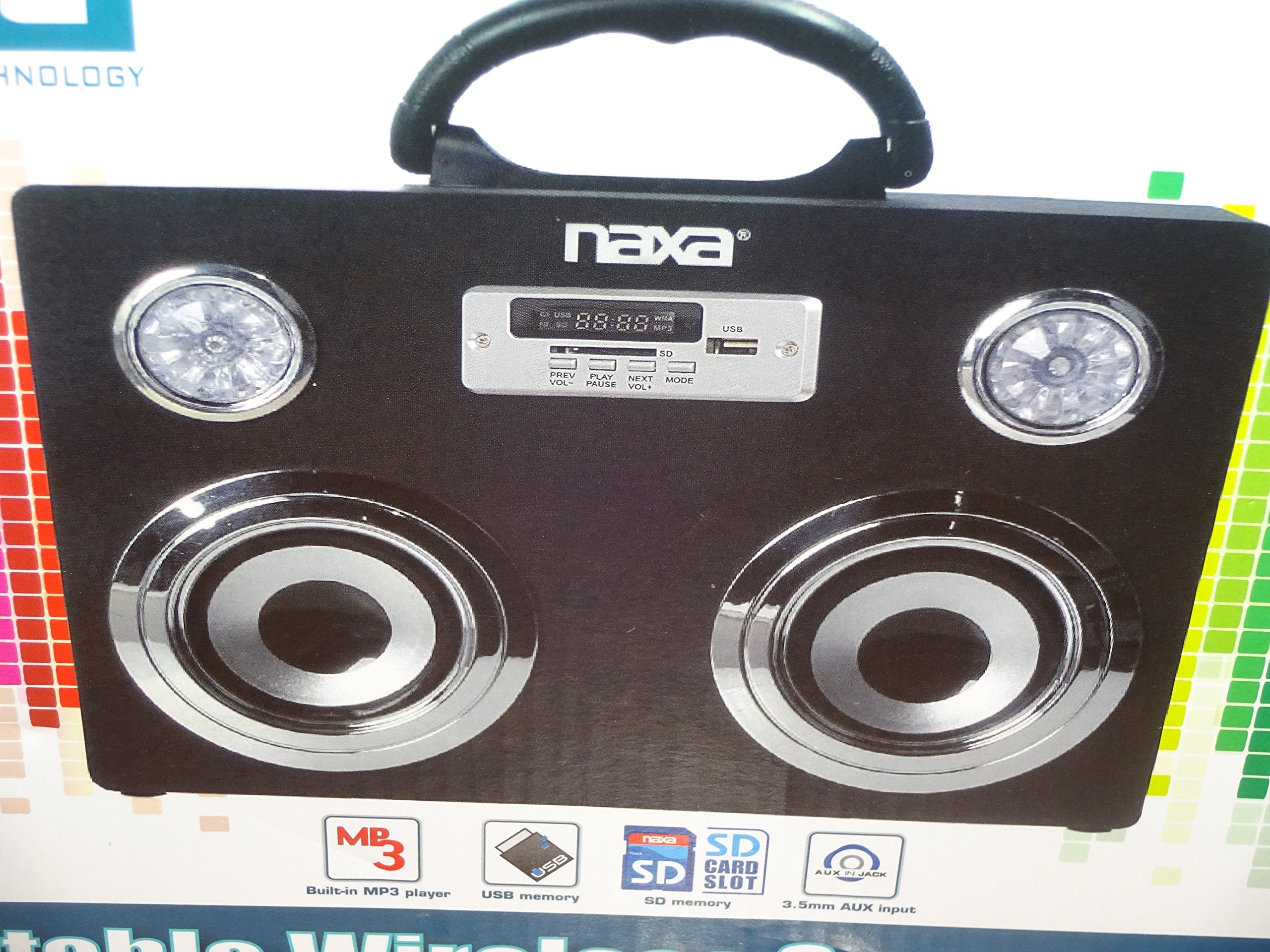 NAXA Electronics Portable Wireless Sound System and MP3 Player with Bluetooth  - Like New