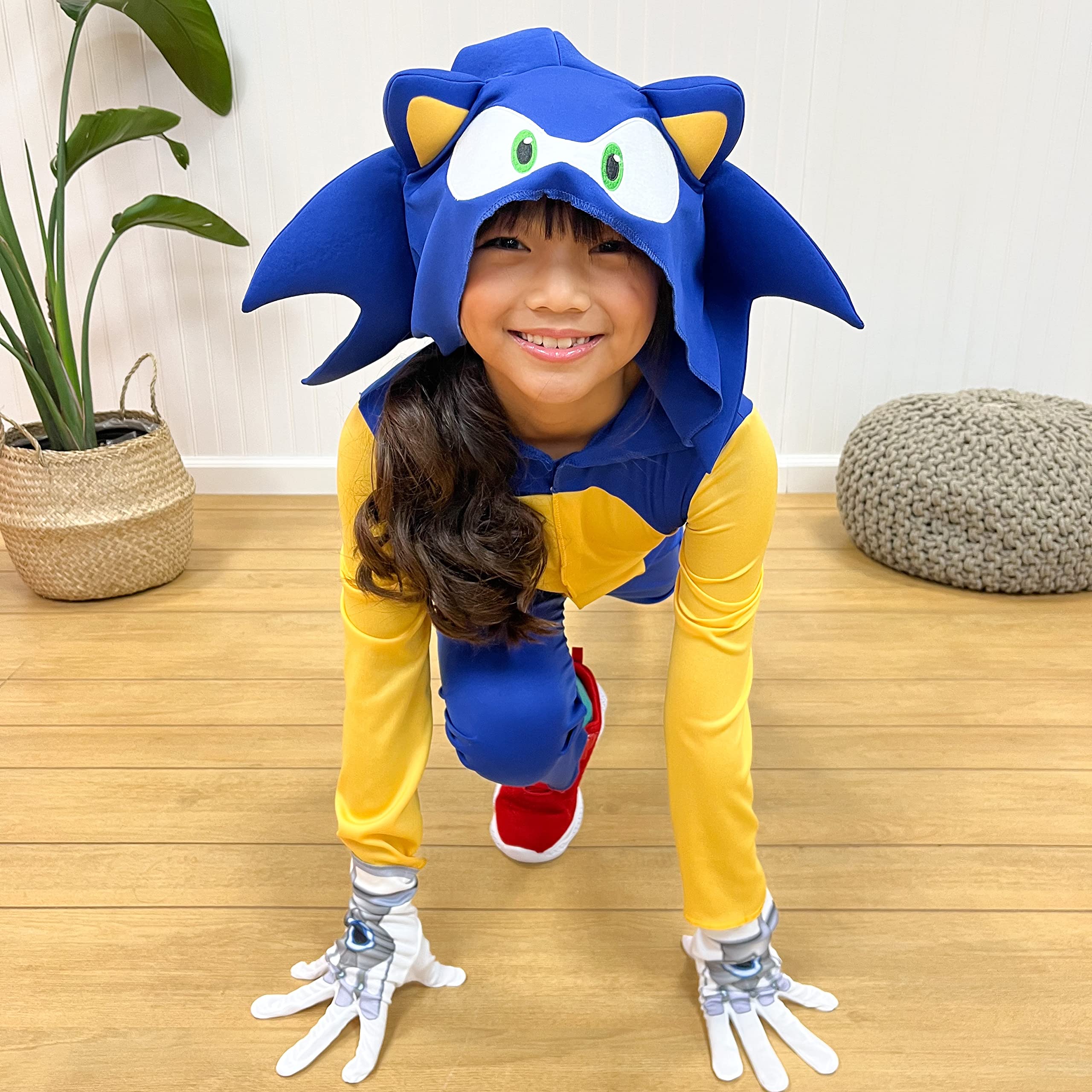 Disguise Sonic Costumes for Kids, Official Sonic Prime Character Hooded Jumpsuits