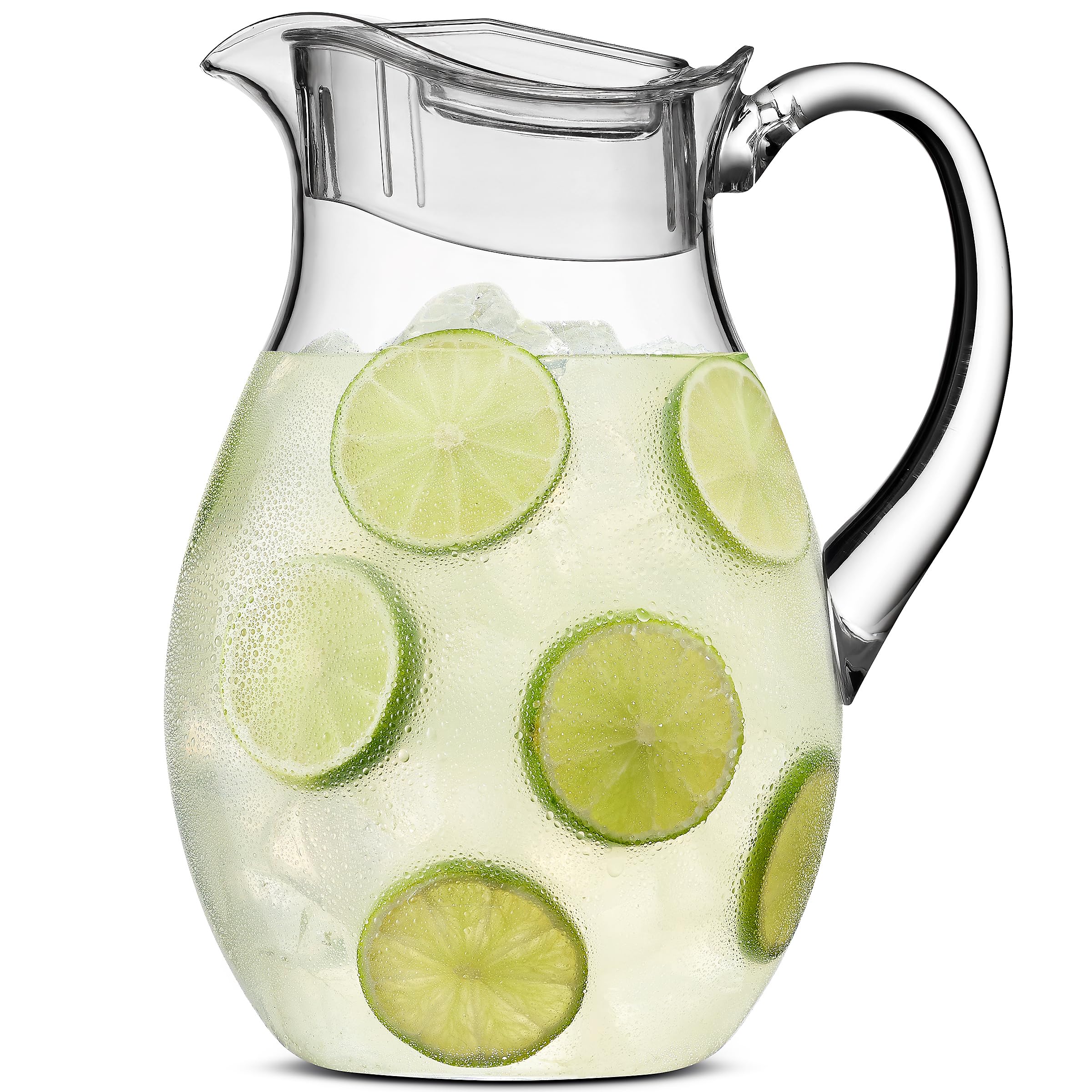 MosJos Acrylic Pitcher (72 oz), Clear Plastic, Water Pitcher with Lid, Shatterproof, BPA-Free Clear Pitcher, Ideal for Sangria, Lemonade, Juice, Iced Tea & More (Clear)  - Like New