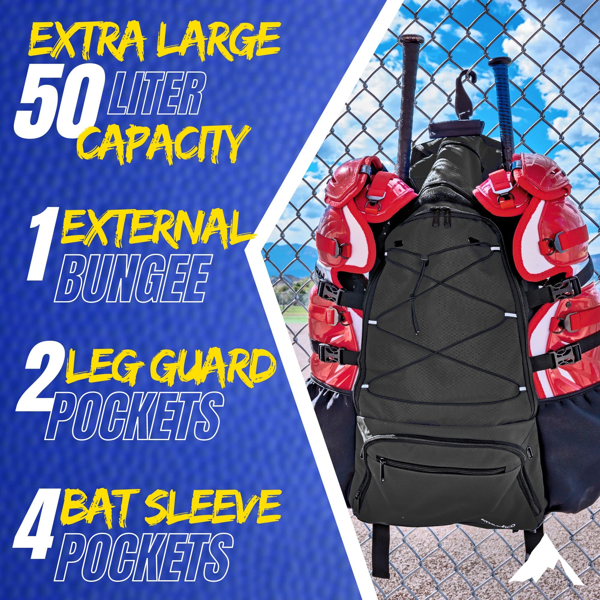 Athletico Dominator Baseball Bag - Softball Bat Bag with Shoes Compartment for Youth, Boys and Adult, Lightweight Baseball Bag with Fence Hook Hold TBall Bat, Batting Mitten, Helmet, Caps, Teeball Gear  - Good