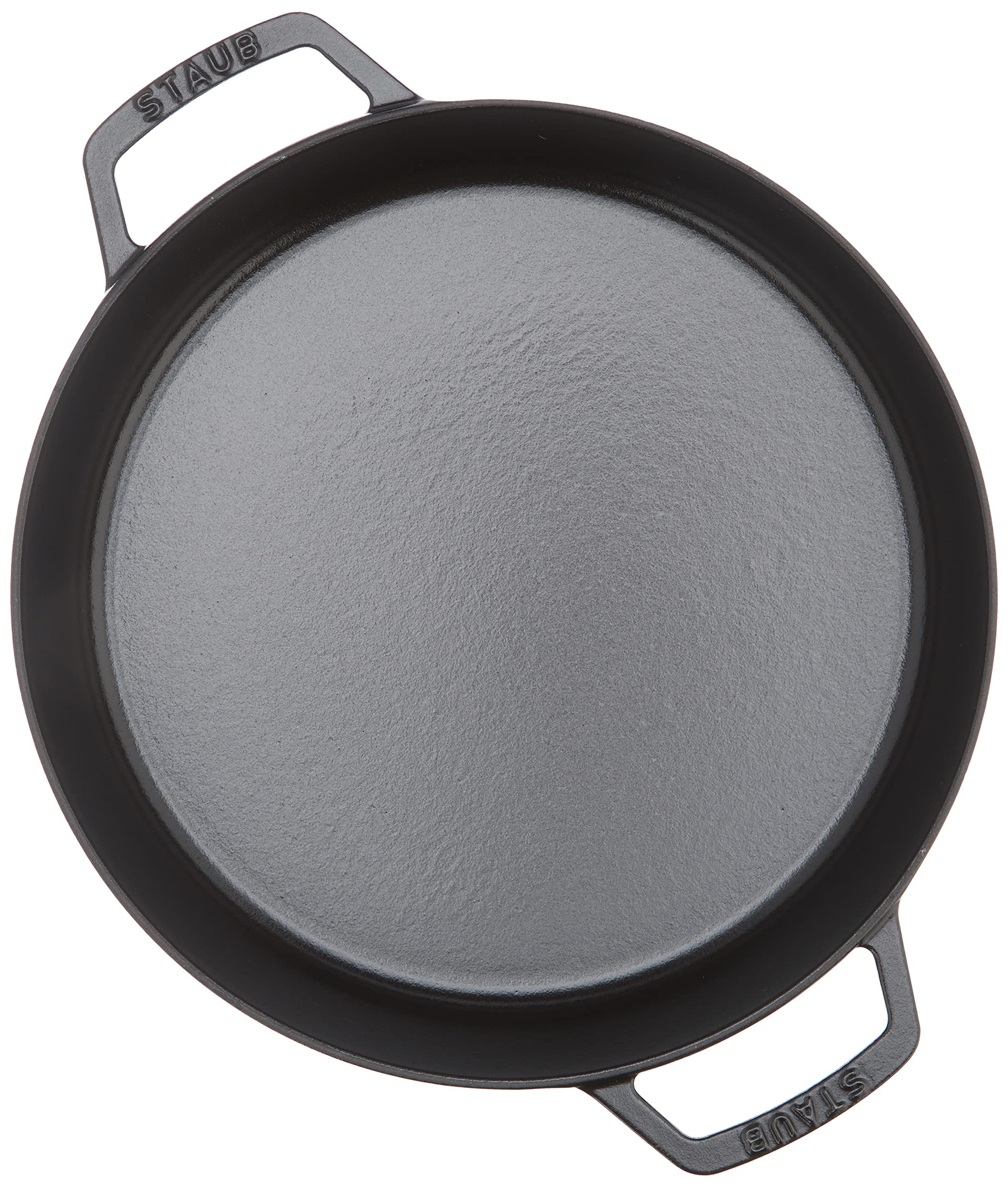 Staub 40511-725 Double Handle Frying Pan, Black, 10.2 inches (26 cm), Skillet, Both Hands, Casting, Enamel, Induction Compatible, Double Handle Frying Pan  - Like New