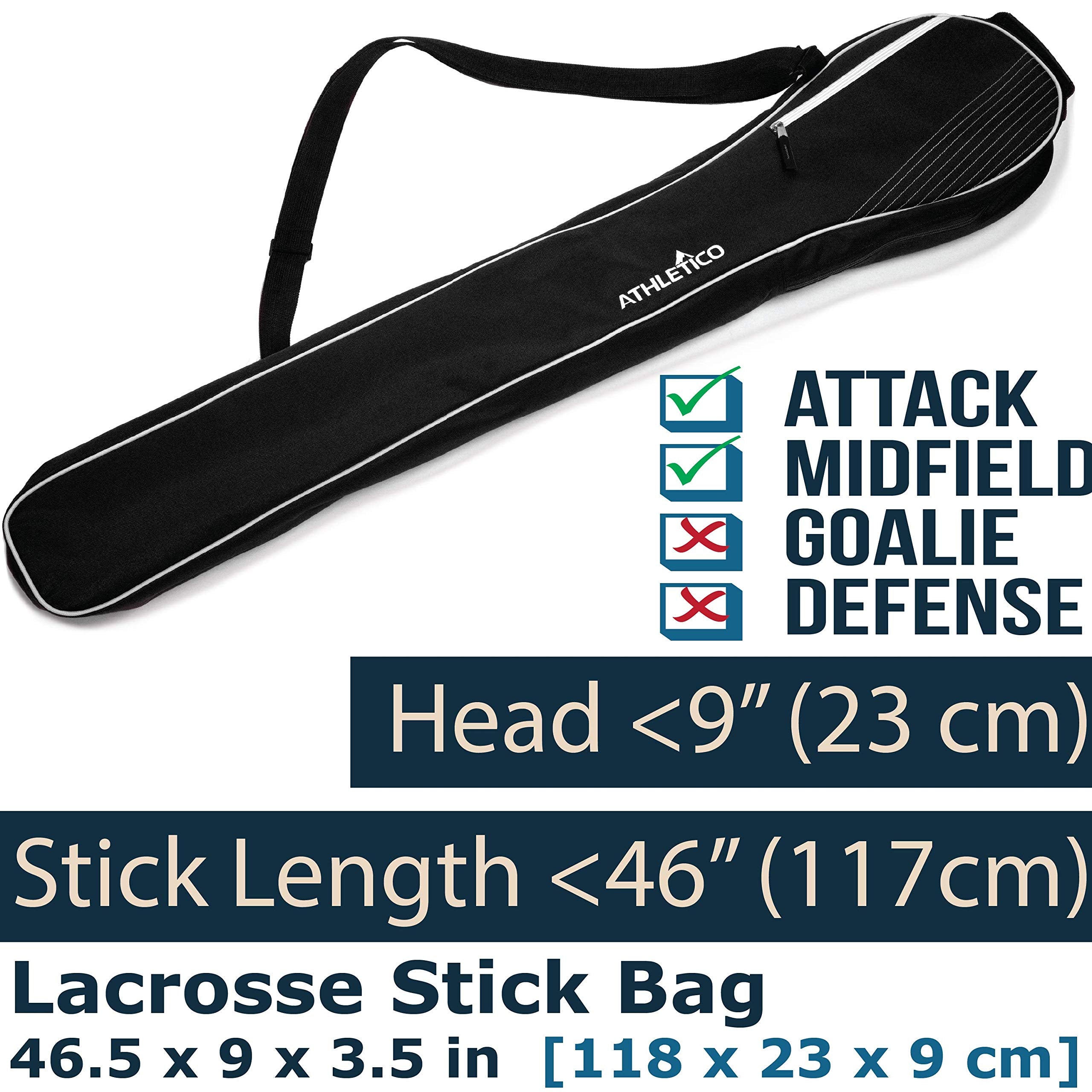 Athletico Lacrosse Stick Bag - Lax Equipment Bags (Black)  - Acceptable