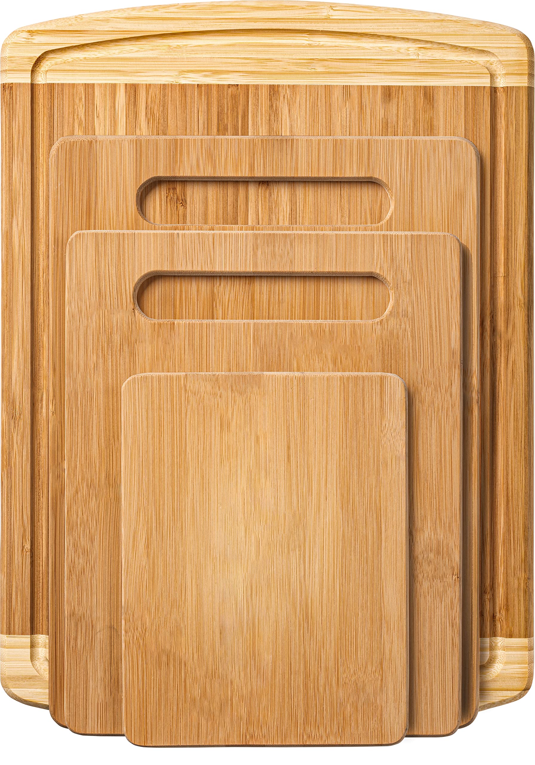 Bamb�si Bamboo Cutting Board Set - Wood Cutting Boards for Kitchen, Chopping Board with Juice Groove for Meat, Cheese and Vegetables - Large Butcher Block, Cheese Board & Charcuterie Board (Set Of 4)  - Like New