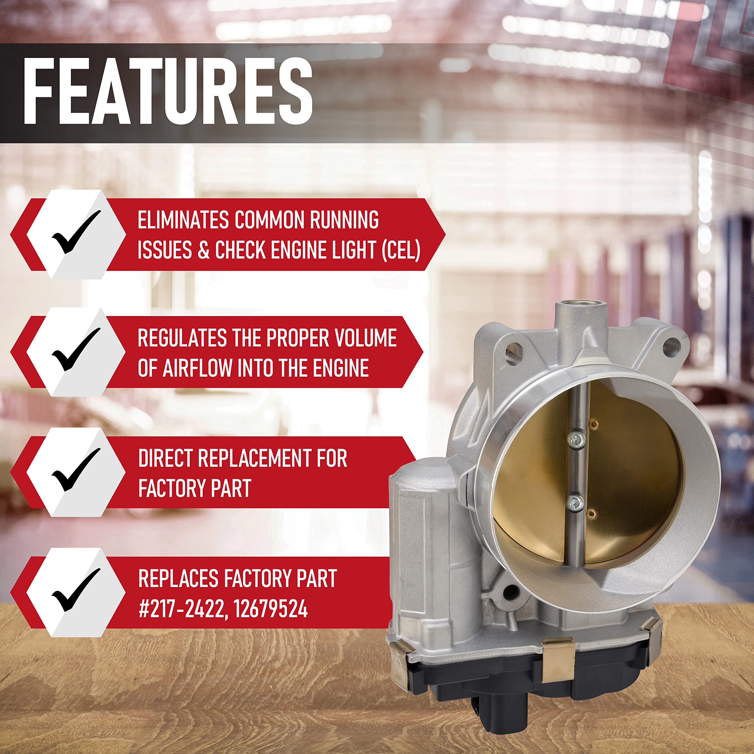 Throttle Body Assembly with Actuator - Compatible with Chevy, GMC and Other GM Vehicles - Avalanche, Silverado, Tahoe, Trailblazer, Envoy, Savana, Sierra, Yukon - Replaces 12679524, 217-2422, 12580760  - Very Good