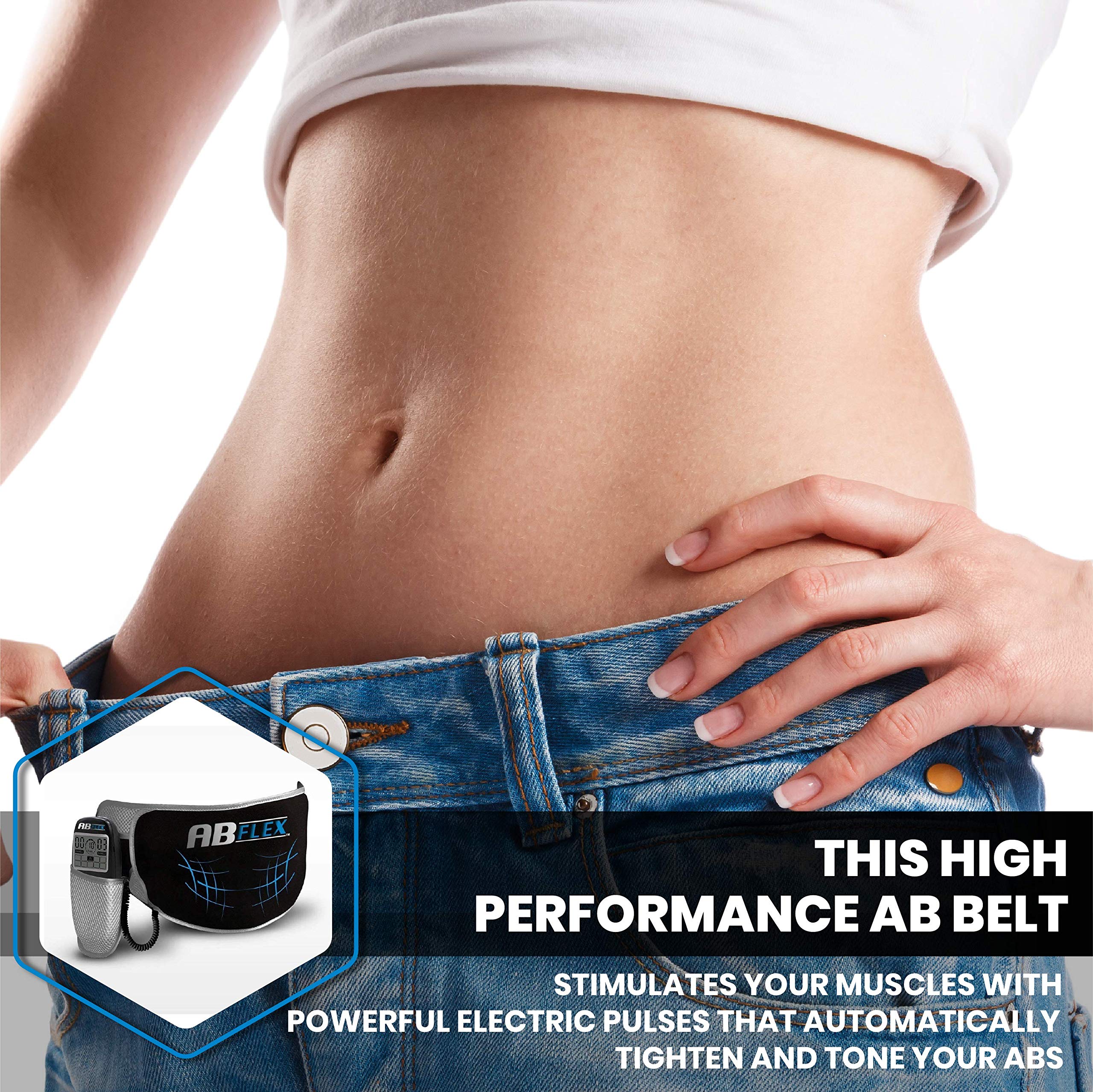 ABFLEX Ab Toning Belt for Developed Stomach Muscles - Ab Stimulator - Remote for Quick and Easy Adjustments - 99 Intensity Levels and 10 Workouts for Fast Results  - Like New