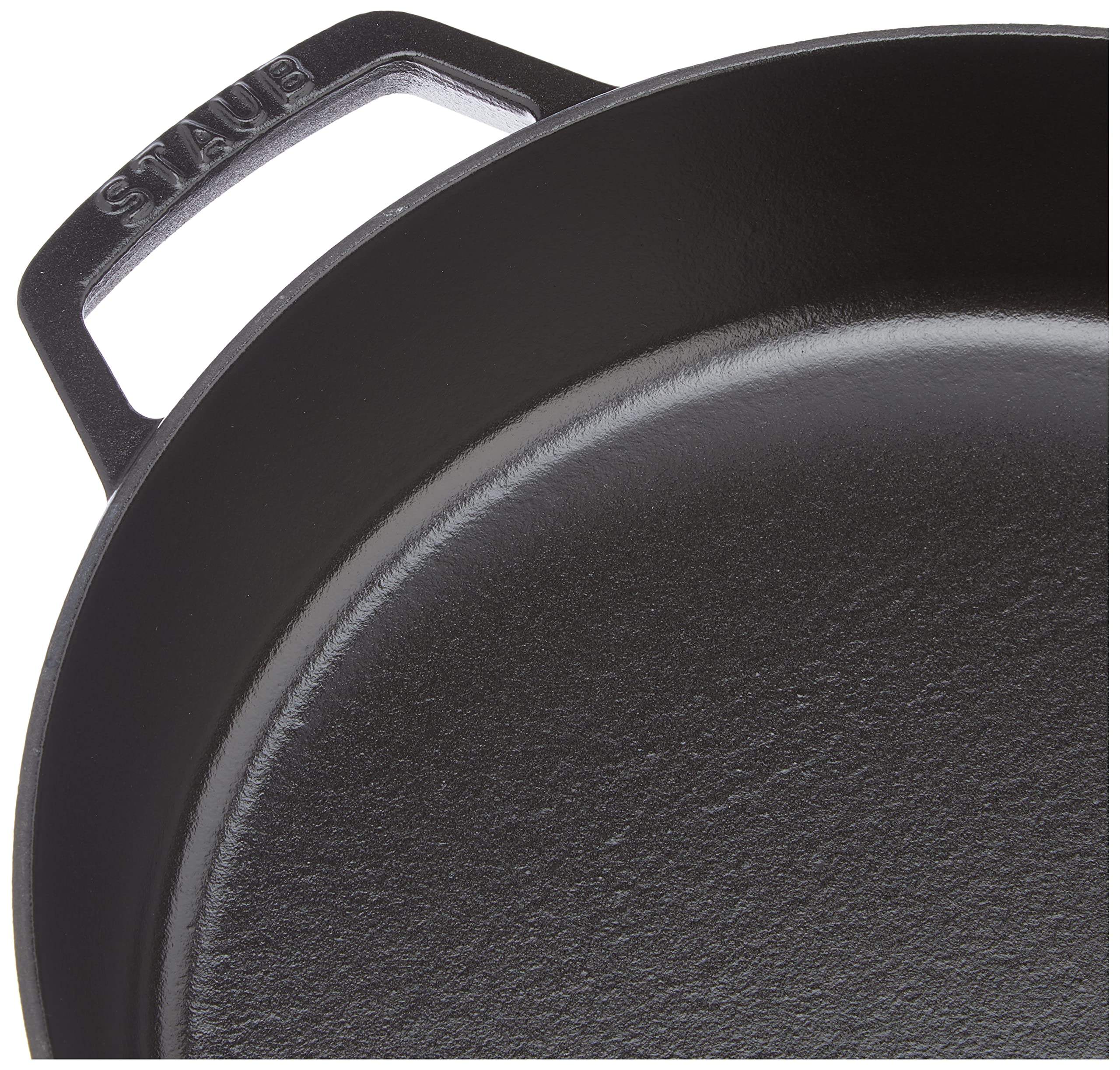 Staub 40511-725 Double Handle Frying Pan, Black, 10.2 inches (26 cm), Skillet, Both Hands, Casting, Enamel, Induction Compatible, Double Handle Frying Pan  - Like New