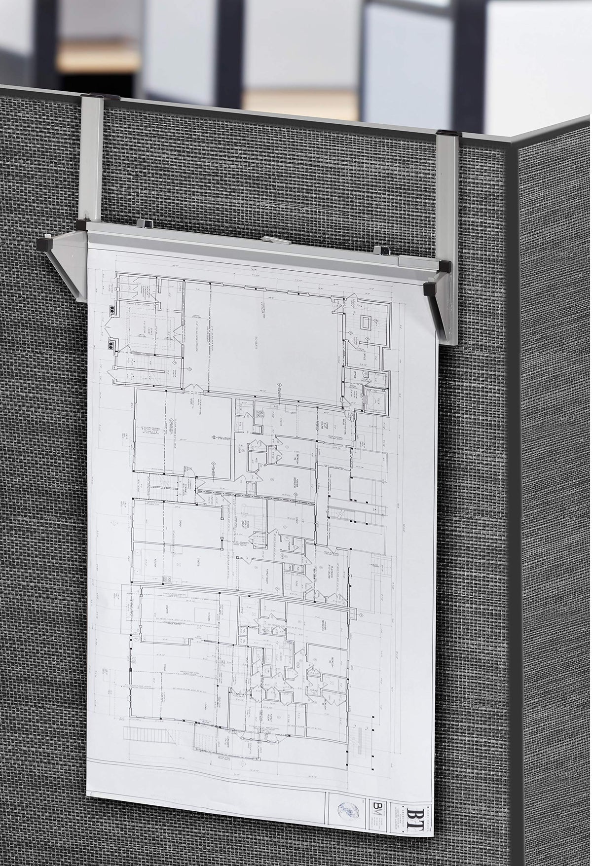 Cubicle Rack System AdirOffice Cubicle Rack for Blueprints Hanging Clamps, Plans, Posters