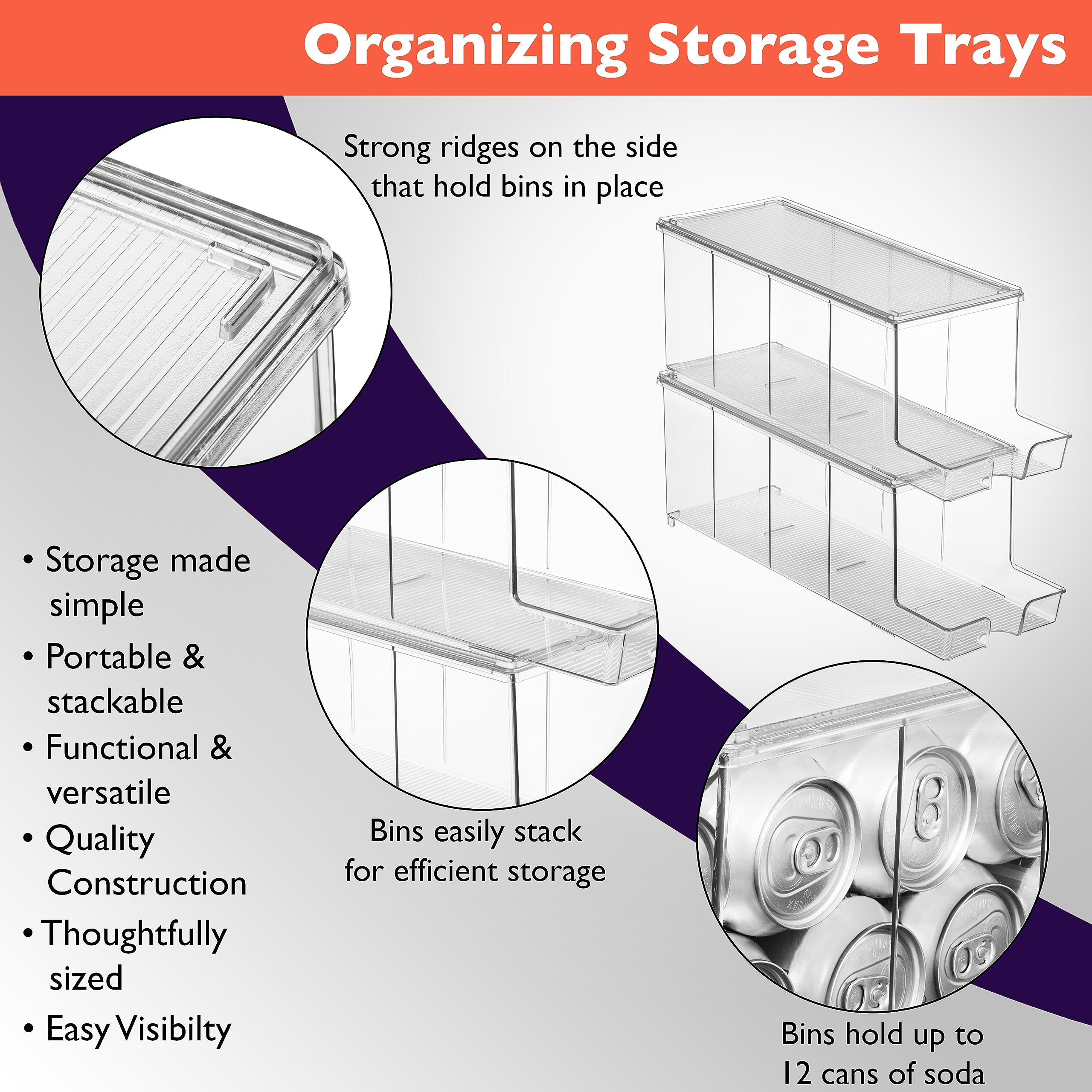 ClearSpace Drink Organizer for Fridge & Soda Can Dispenser  - Like New