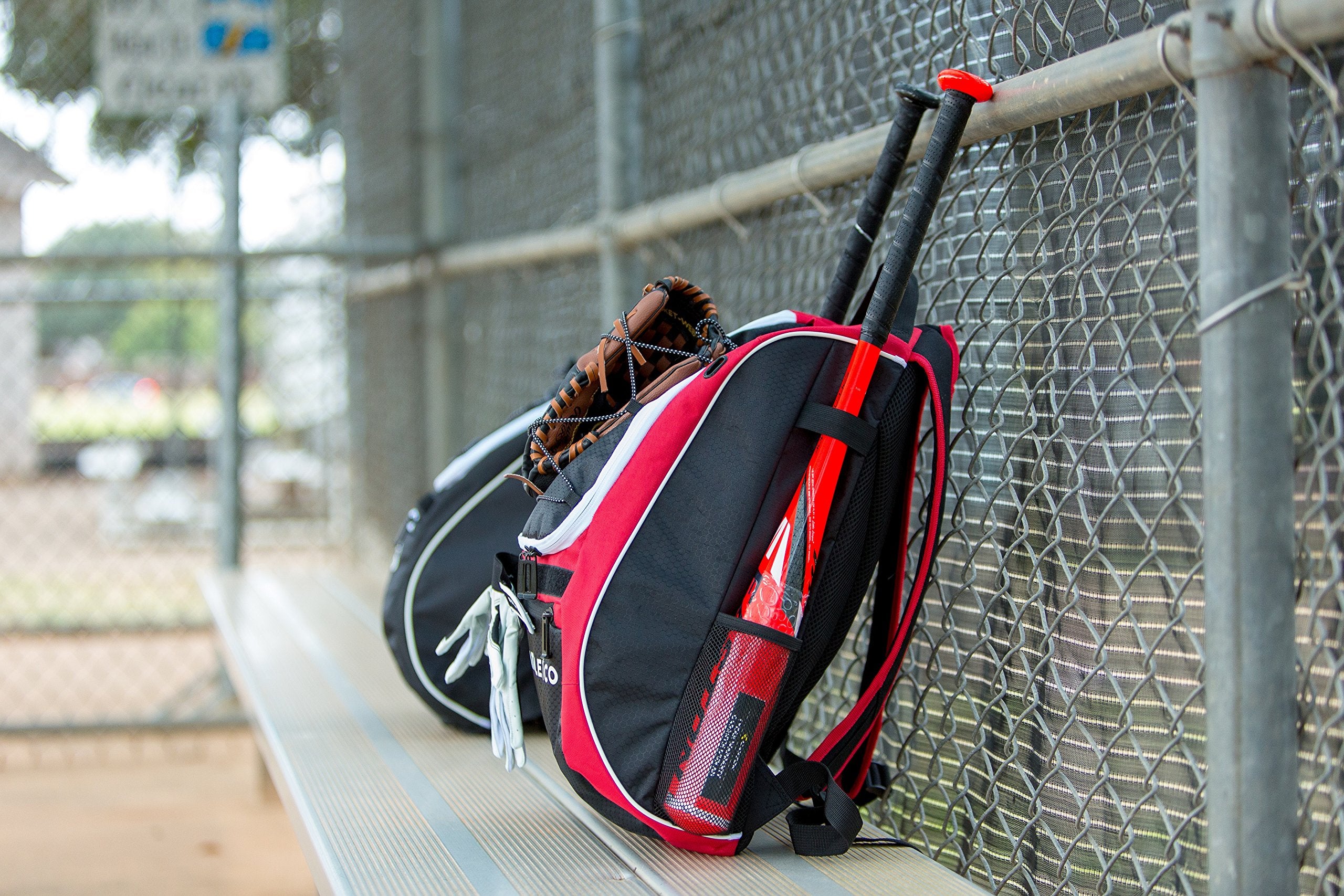 Athletico Baseball Bat Bag - Backpack for Baseball, T-Ball & Softball Equipment & Gear for Youth and Adults | Holds Bat, Helmet, Glove, & Shoes |Shoe Compartment & Fence Hook  - Very Good