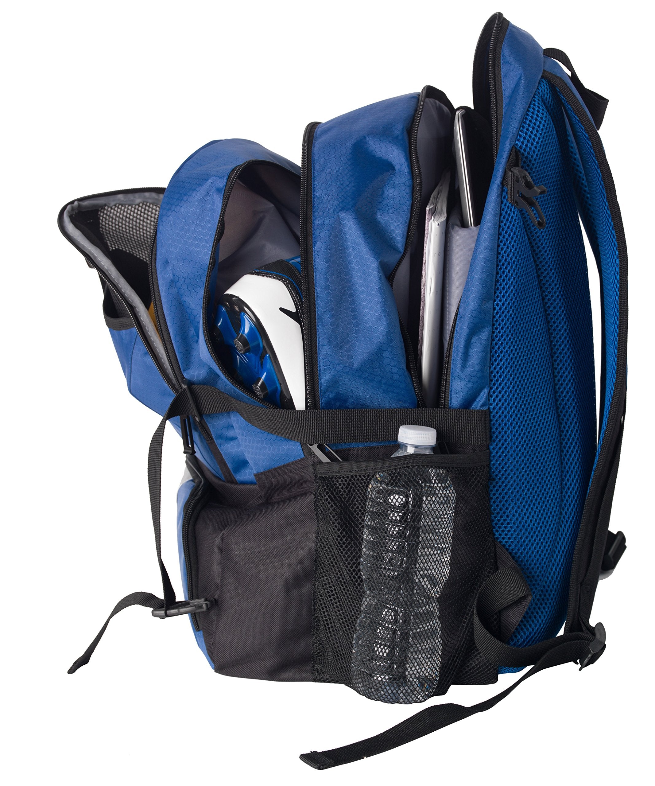 Athletico National Soccer Bag - Backpack for Soccer, Basketball & Football Includes Separate Cleat and Ball Holder (Blue)