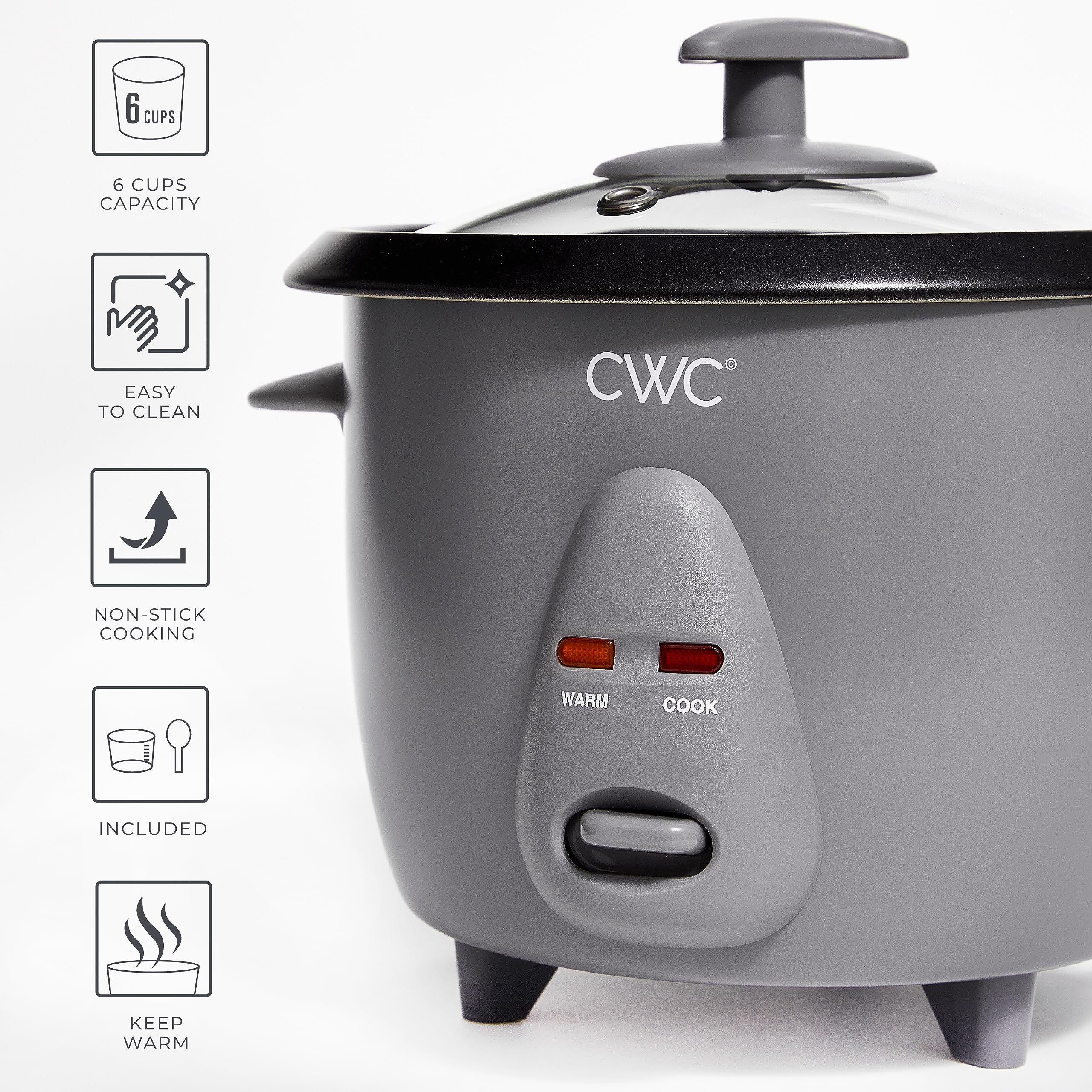 COOK WITH COLOR 6 Cup Rice Cooker 300W - Effortless Cooking and Greatly, Cooks 3 Cups of Raw Rice for 6 Cups of Cooked Rice  - Like New