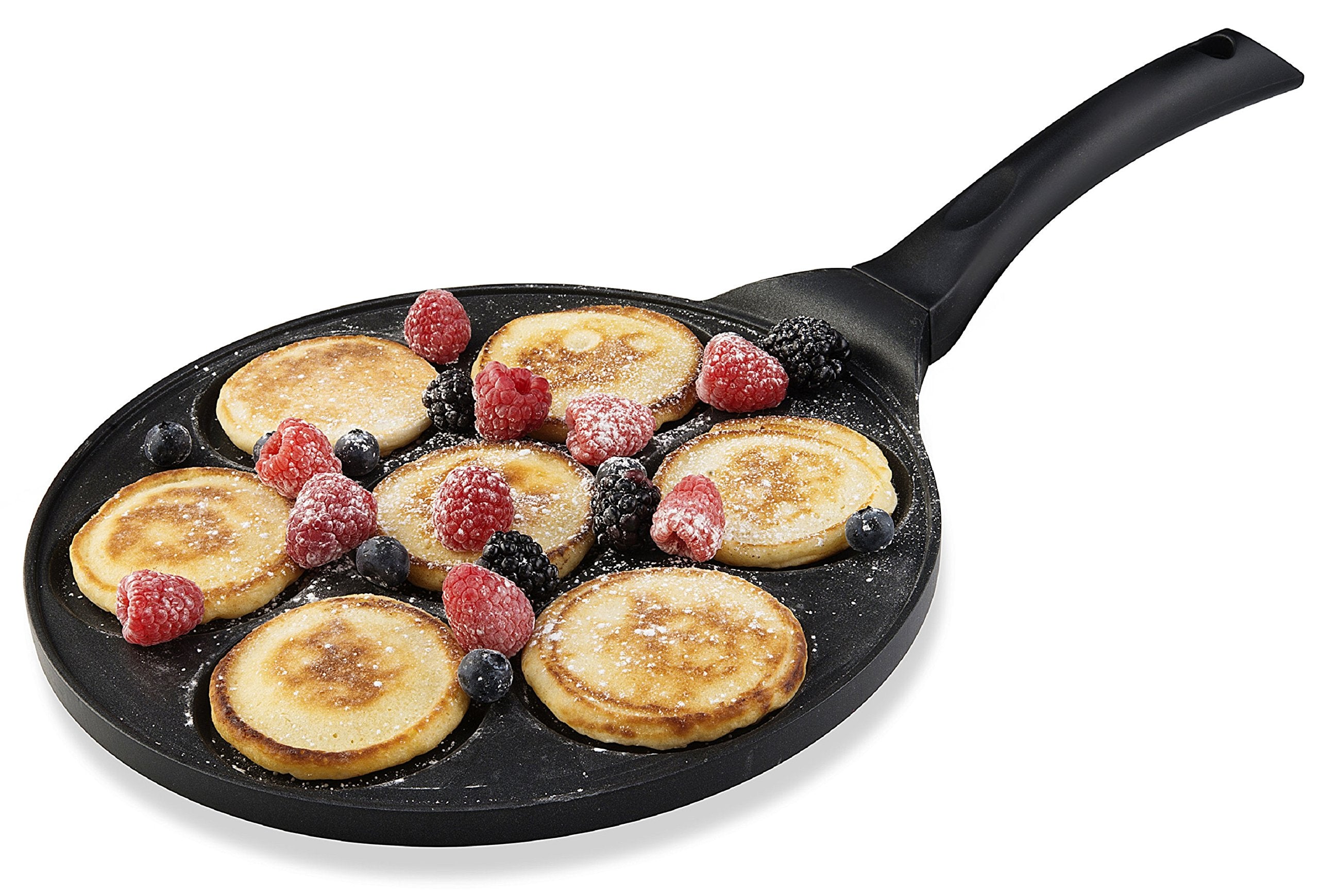 Gourmia GPA9515 Blini Pan With Induction Bottom Nonstick Silver Dollar Pancake Maker Features 7-Mold 100% PFOA free non-stick coating  - Like New