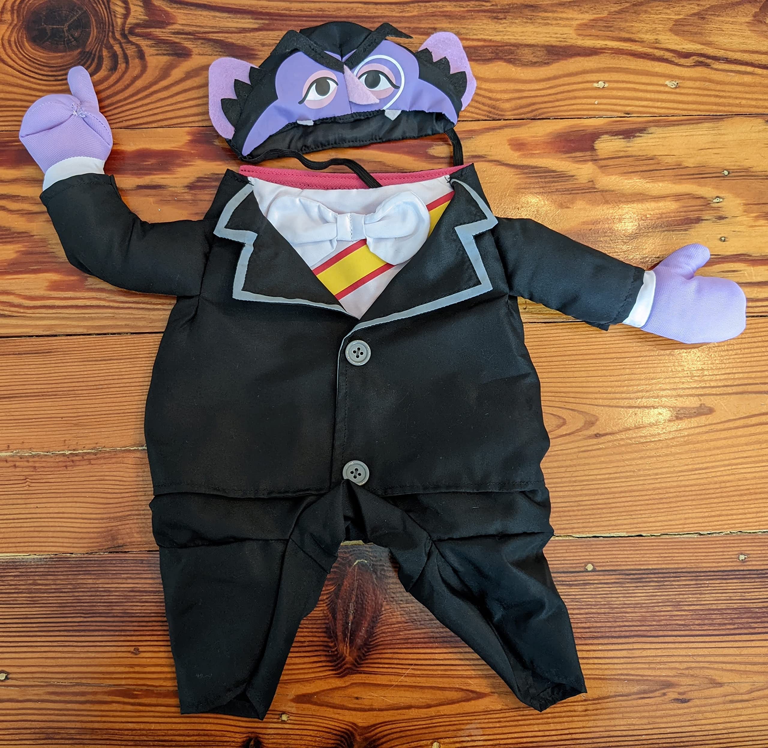 Pet Krewe The Count Vampire Dog Costume | Sesame Street Dracula Monster Pet Costumes for Dogs and Cats  - Like New