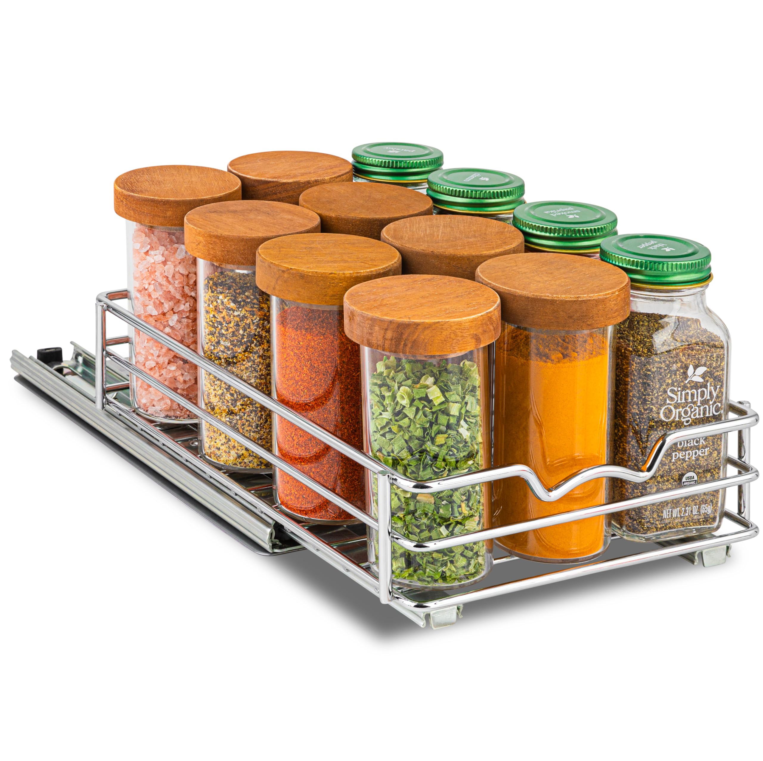 HOLDN� STORAGE Pull Out Spice Rack Organizer for Cabinet, Heavy Duty-5 Year Limited Warranty- 6" W Slide Out Spice Rack -Fits Spices, Sauces, Cans etc. Requires at Least 6.9� Cabinet Opening  - Like New