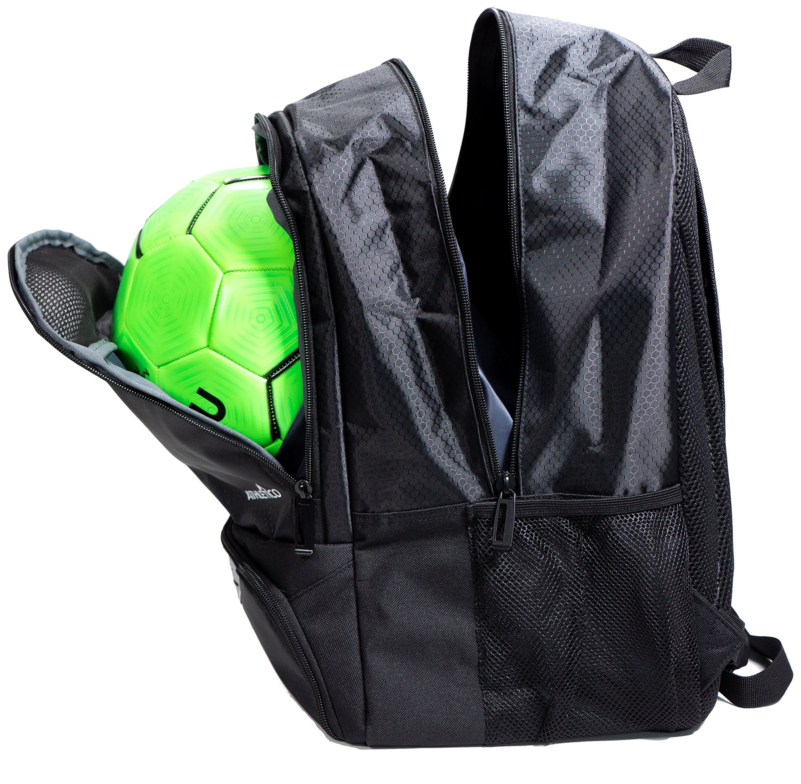 Athletico Youth Soccer Bag - Soccer Backpack & Bags for Basketball, Volleyball & Football | Includes Separate Cleat and Ball Compartment  - Acceptable