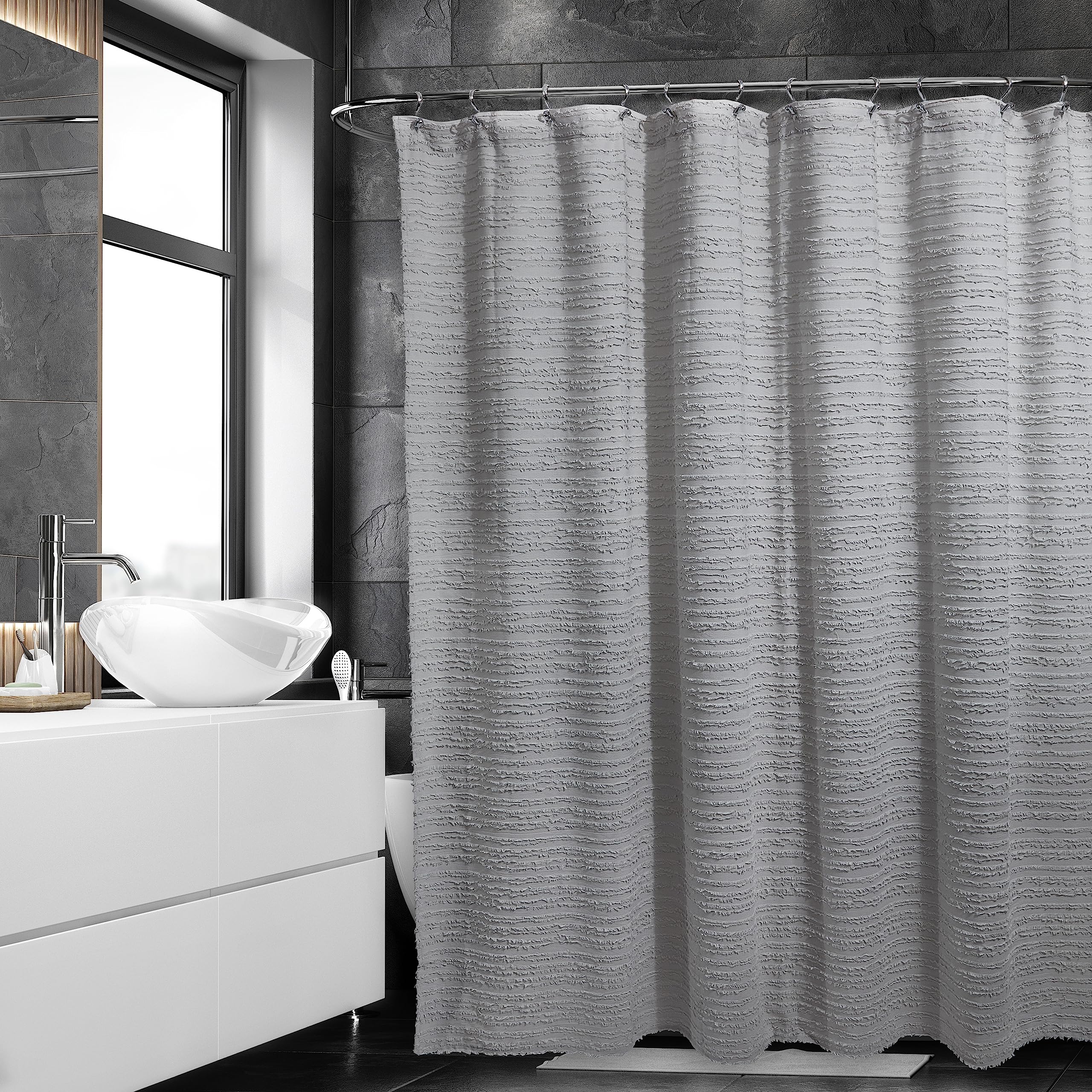 Dwell Studio Shower Curtain - 72" x 72" - Stylish Fabric Curtain for Bathroom Decor - Modern Design with Durable Construction - Ideal for Home or Hotel Use  - Like New