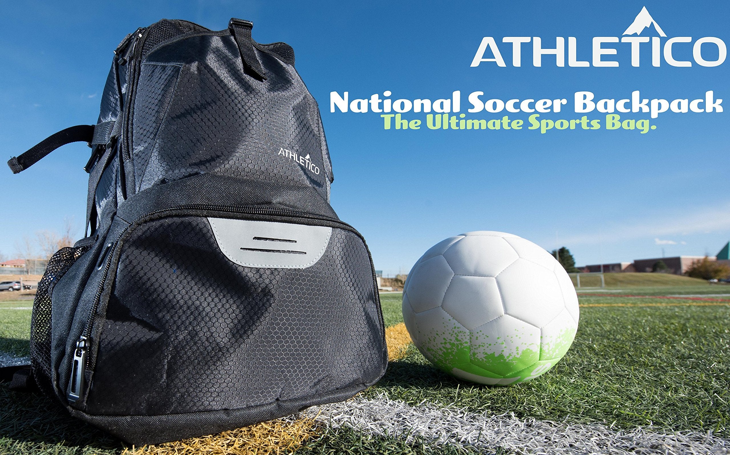 Athletico National Soccer Bag - Backpack for Soccer, Basketball & Football Includes Separate Cleat and Ball Holder  - Like New