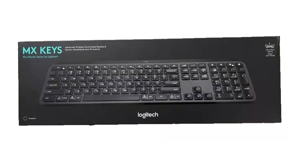 Logitech MX Keys Illuminated Wireless Keyboard With Bluetooth And USB.