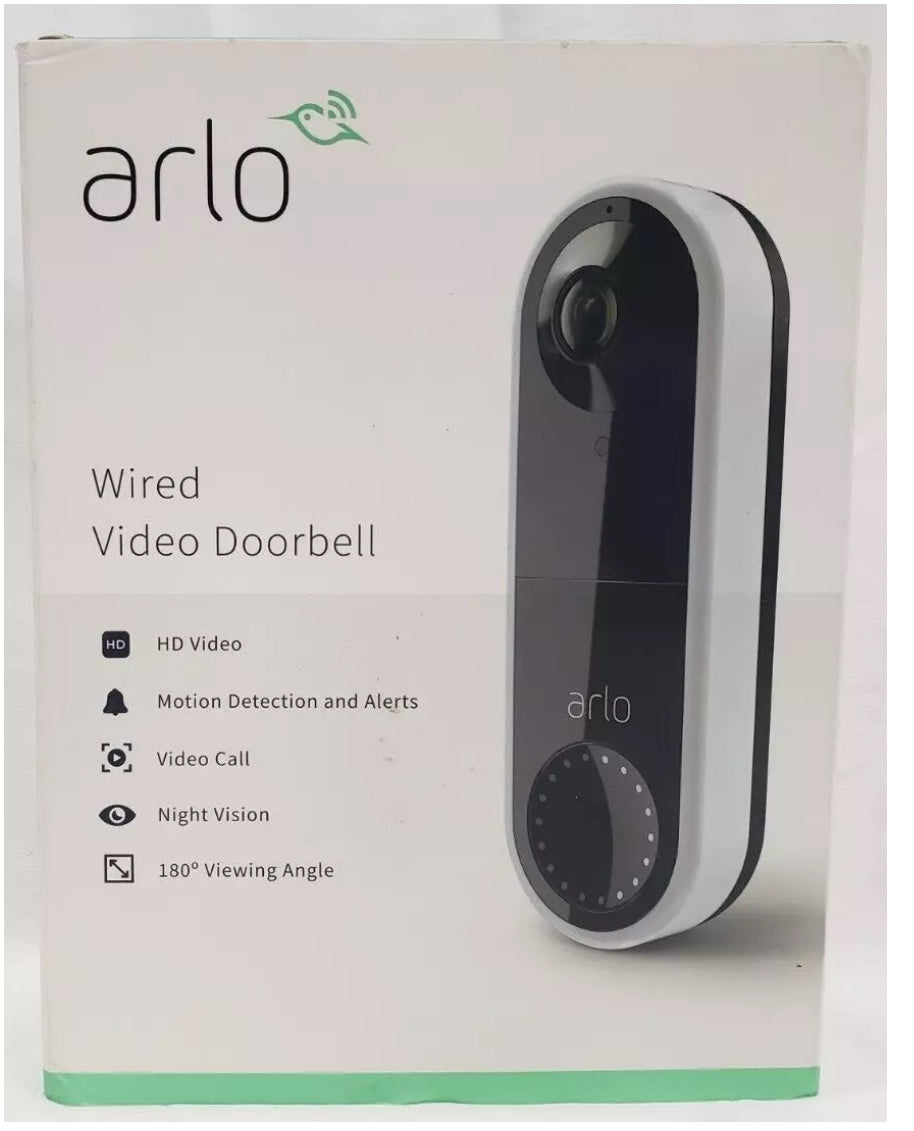 Arlo AVD1001W100NAS Wired Video Doorbell - Black