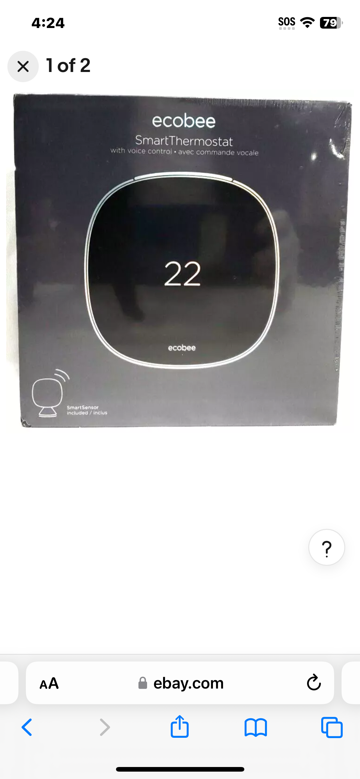 Ecobee Smart Thermostat with voice control