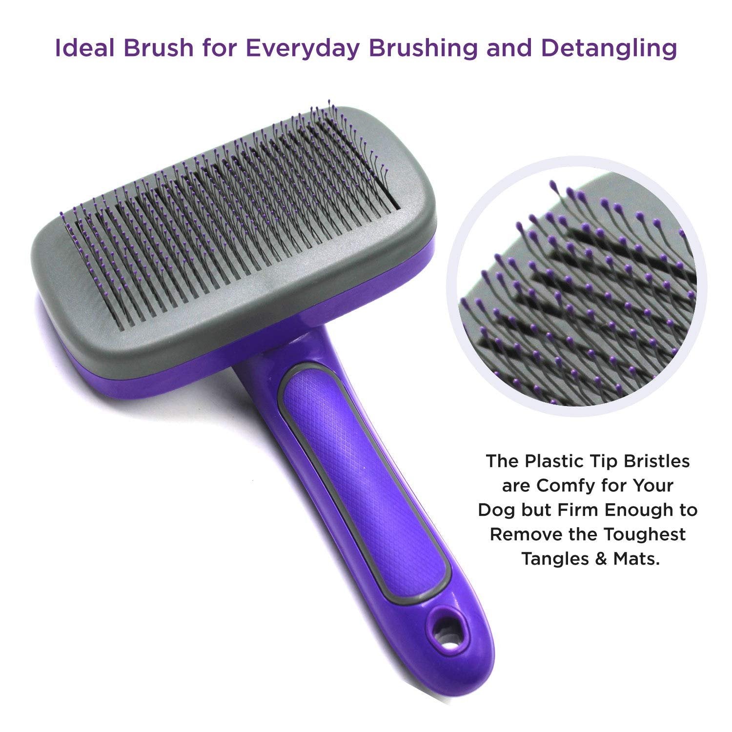 Hertzko Self Cleaning Slicker Brush for Pets, Dog & Cat Brush, Dog Brush for Shedding, Cat & Dog Grooming, Grooming Brushes for Long Short Haired Dogs ....Cats, Deshedding Brush, Rake, Comb