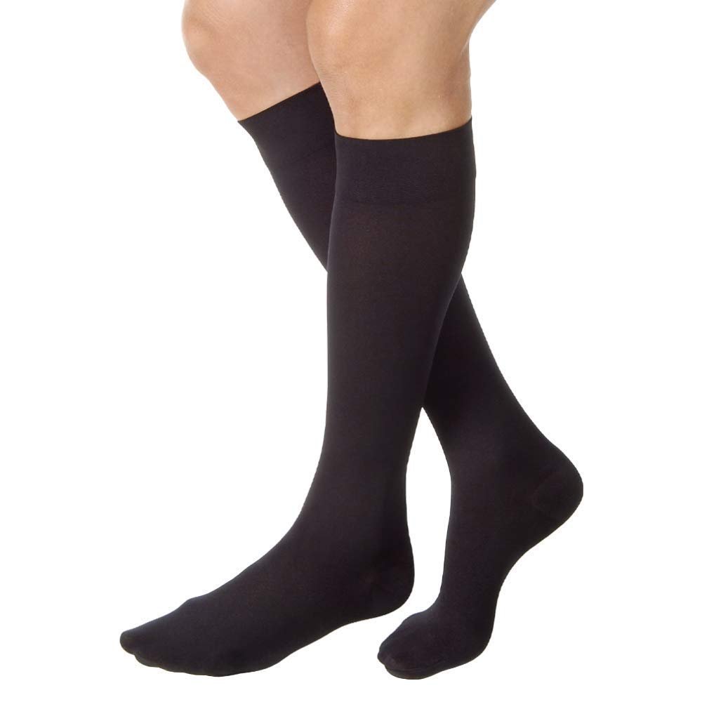 JOBST Relief Knee High 20-30 mmHg Compression Socks, Closed Toe, Black, X-Large