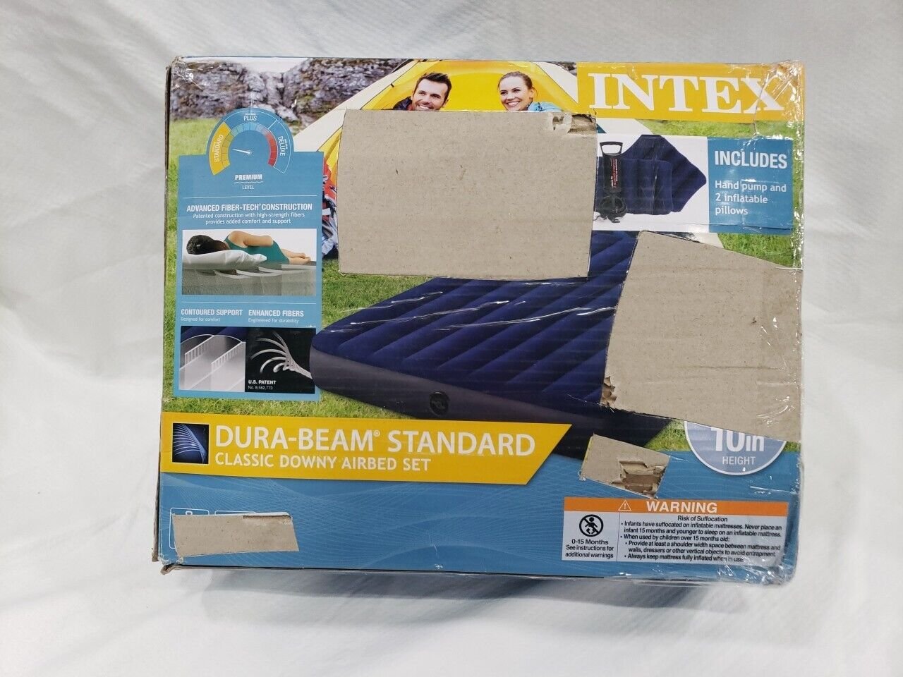 Intex 64765E Downy Airbed Mattress, 80" L, 60" W, Blue